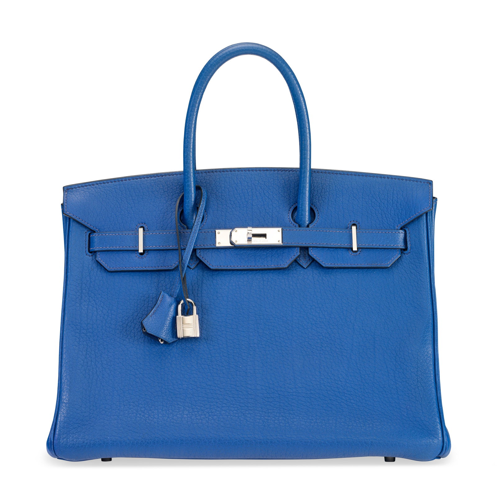 A BLEU SAPHIR FJORD LEATHER BIRKIN 35 WITH PALLADIUM HARDWARE HERMÈS, 2005 (1 of 4)