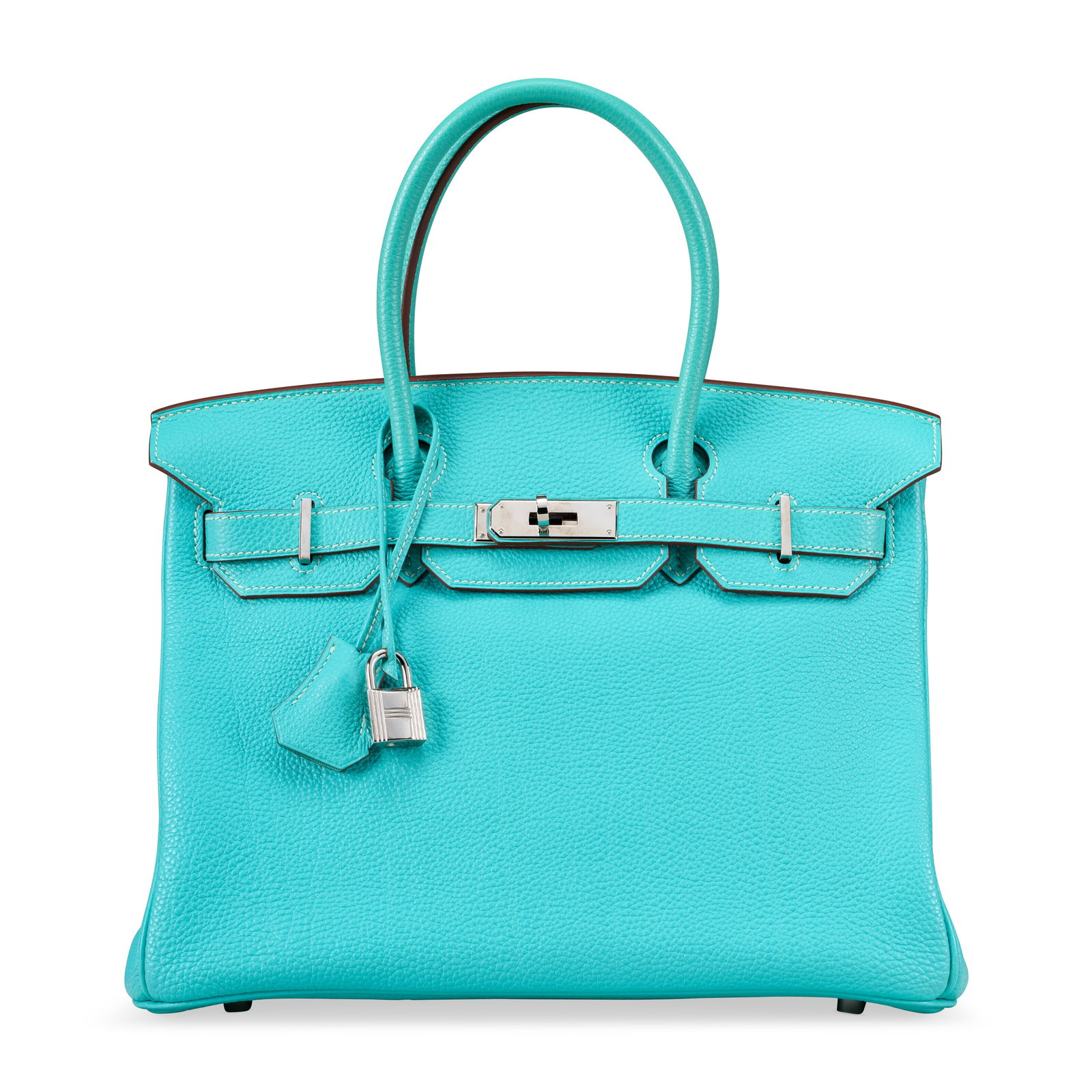 A BLEU LAGON TOGO LEATHER BIRKIN 30 WITH PALLADIUM HARDWARE HERMÈS, 2008 (1 of 4)