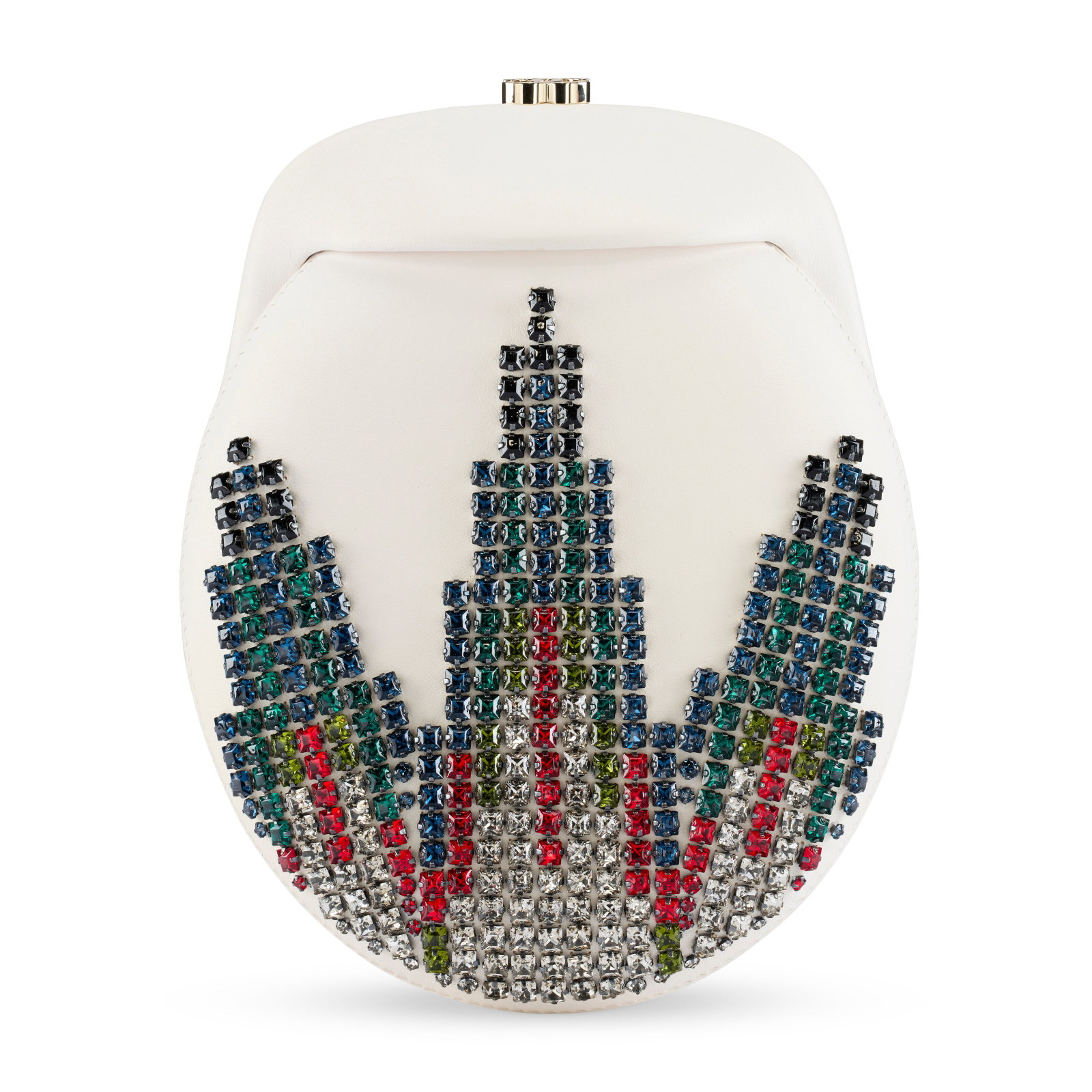 A MÉTIERS D’ART PARIS-NEW YORK WHITE CALFSKIN LEATHER & MULTICOLOR STRASS EVENING BAG: Details GRADE: 2 17 w x 20 h x 4 d cm Includes authenticity card and Christie's dust bag.