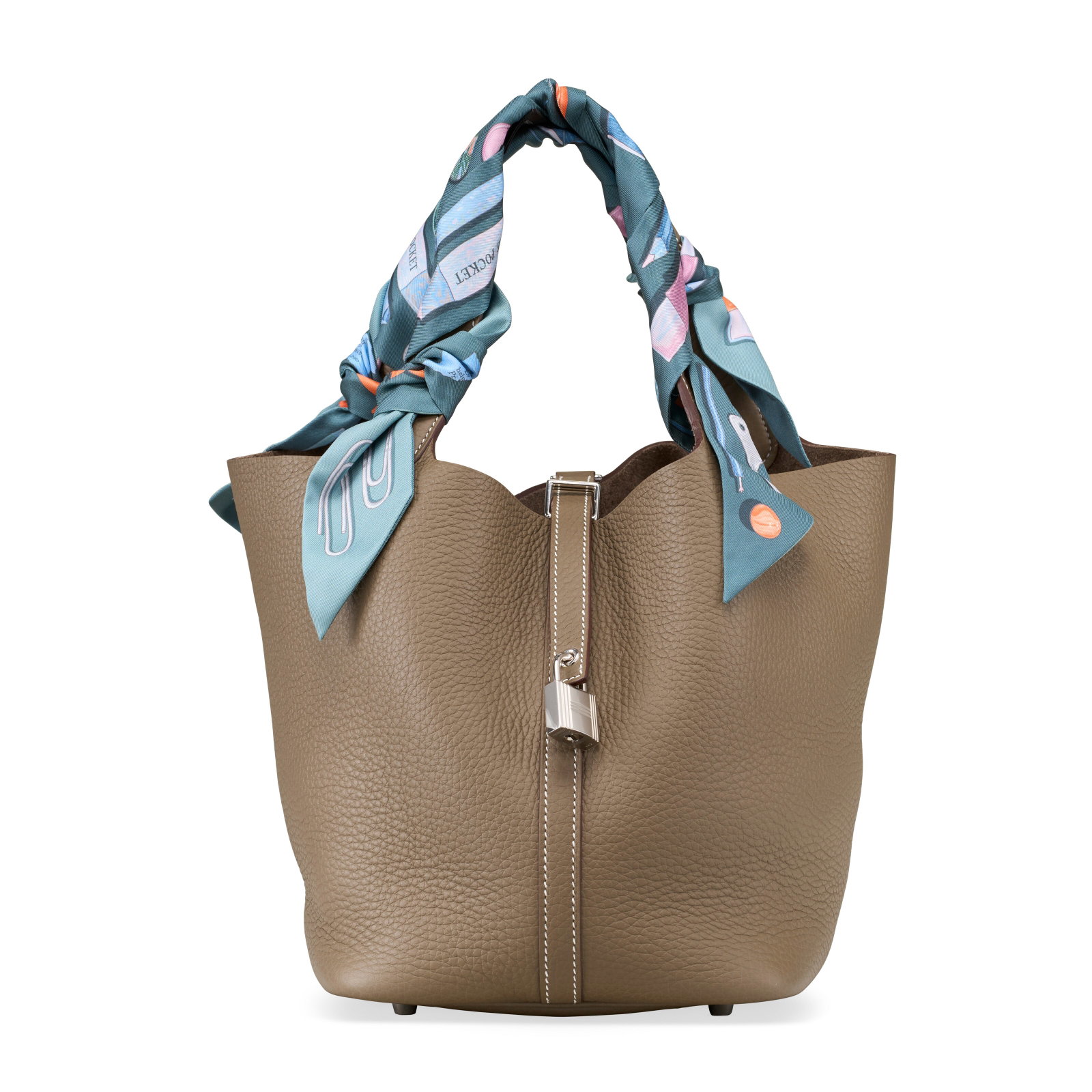 AN ÉTOUPE CLÉMENCE LEATHER PICOTIN LOCK 22 WITH PALLADIUM HARDWARE HERMÈS, 2024 (1 of 4)