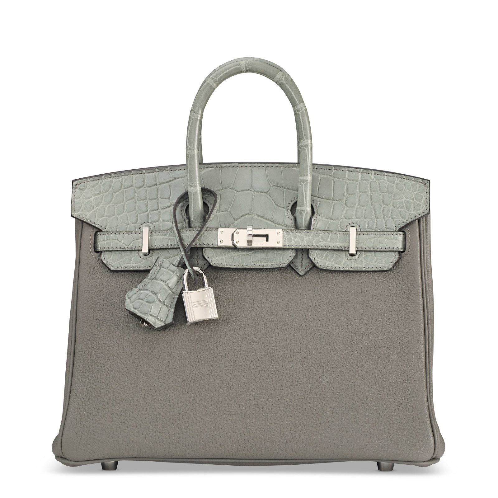 A LIMITED EDITION MATTE GRIS CEMENT ALLIGATOR & GRIS MEYER TOGO LEATHER TOUCH BIRKIN 25 WITH (1 of 4)