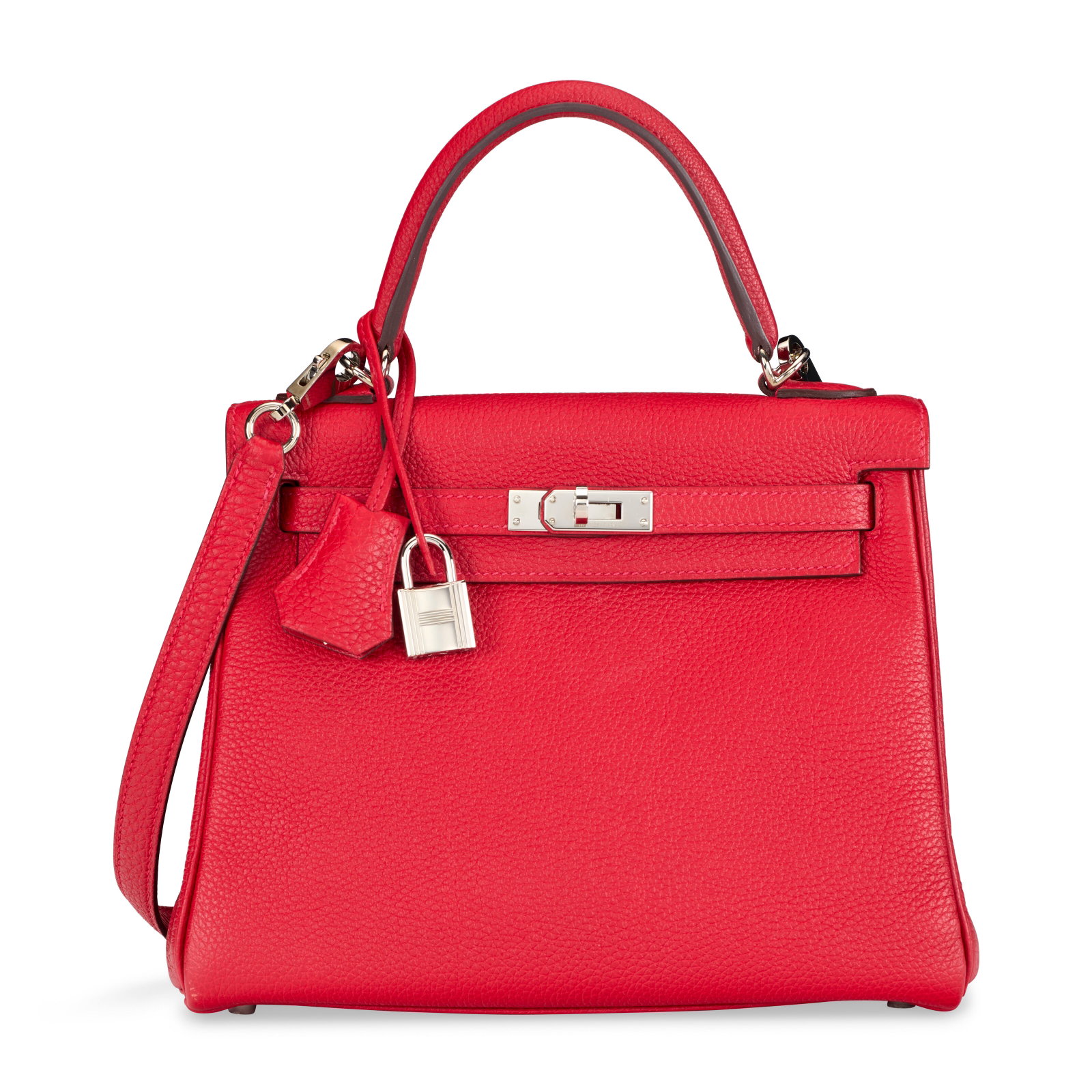 A ROUGE VIF TOGO LEATHER RETOURNÉ KELLY 25 WITH PALLADIUM HARDWARE HERMÈS, 2019 (1 of 4)