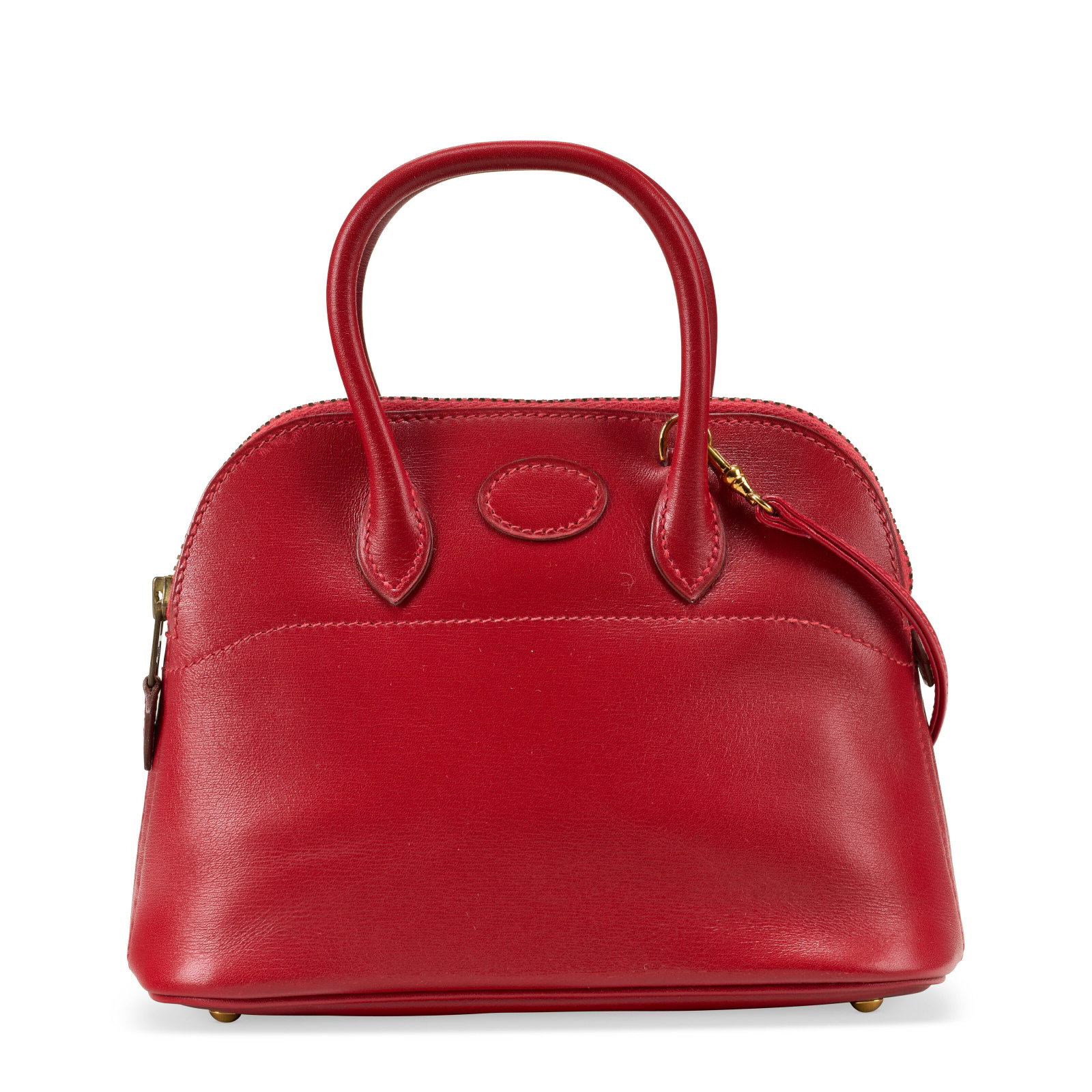 A ROUGE VIF CALF BOX LEATHER MICRO BOLIDE 15 WITH GOLD HARDWARE HERMÈS, 1990s (1 of 4)