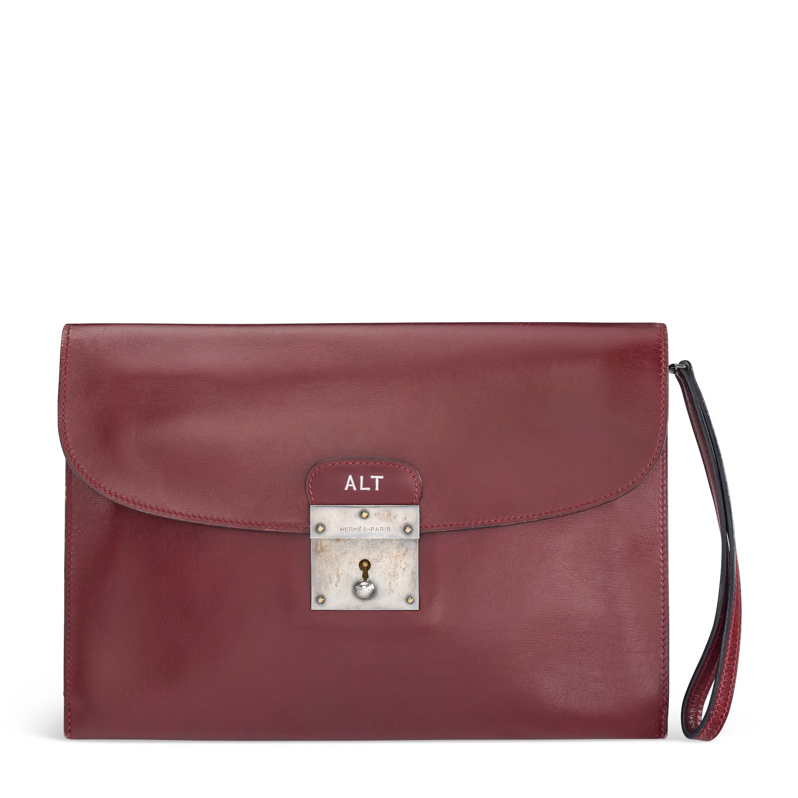 ANDRÉ LEON TALLEY’S PERSONALIZED ROUGE H CALF BOX LEATHER ENVELOPE POCHETTE WITH (1 of 4)