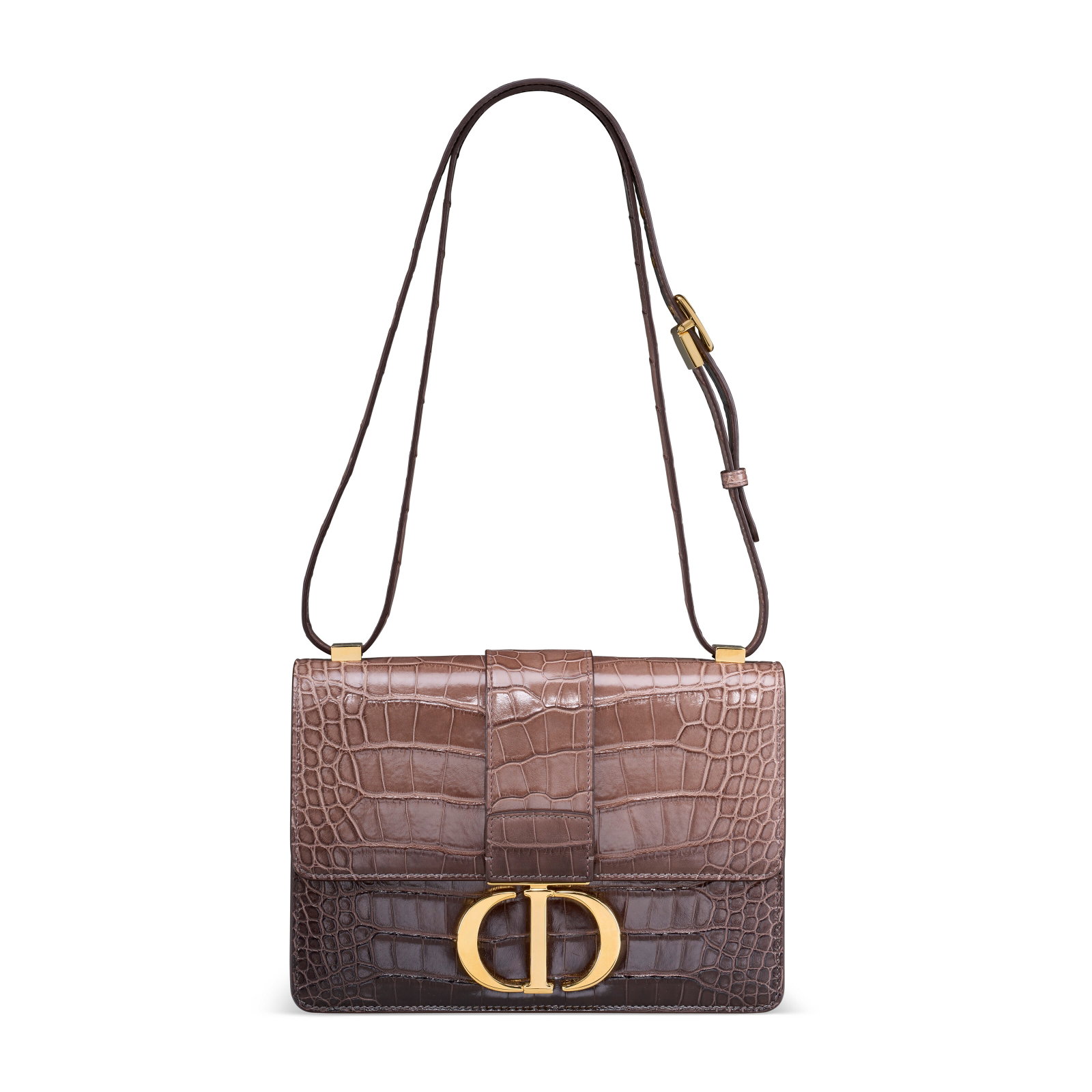 A SHINY ESPRESSO OMBRÉ ALLIGATOR 30 MONTAIGNE WITH GOLD HARDWARE DIOR, 2020: Details GRADE 1.5 24 w x 17 h x 8 d cm Includes care booklet, authenticity card and Christie's dustbag. FURTHER DETAILS Alligator Mississippiensis, Annexe CITES II-B This lot must either be shipped to
