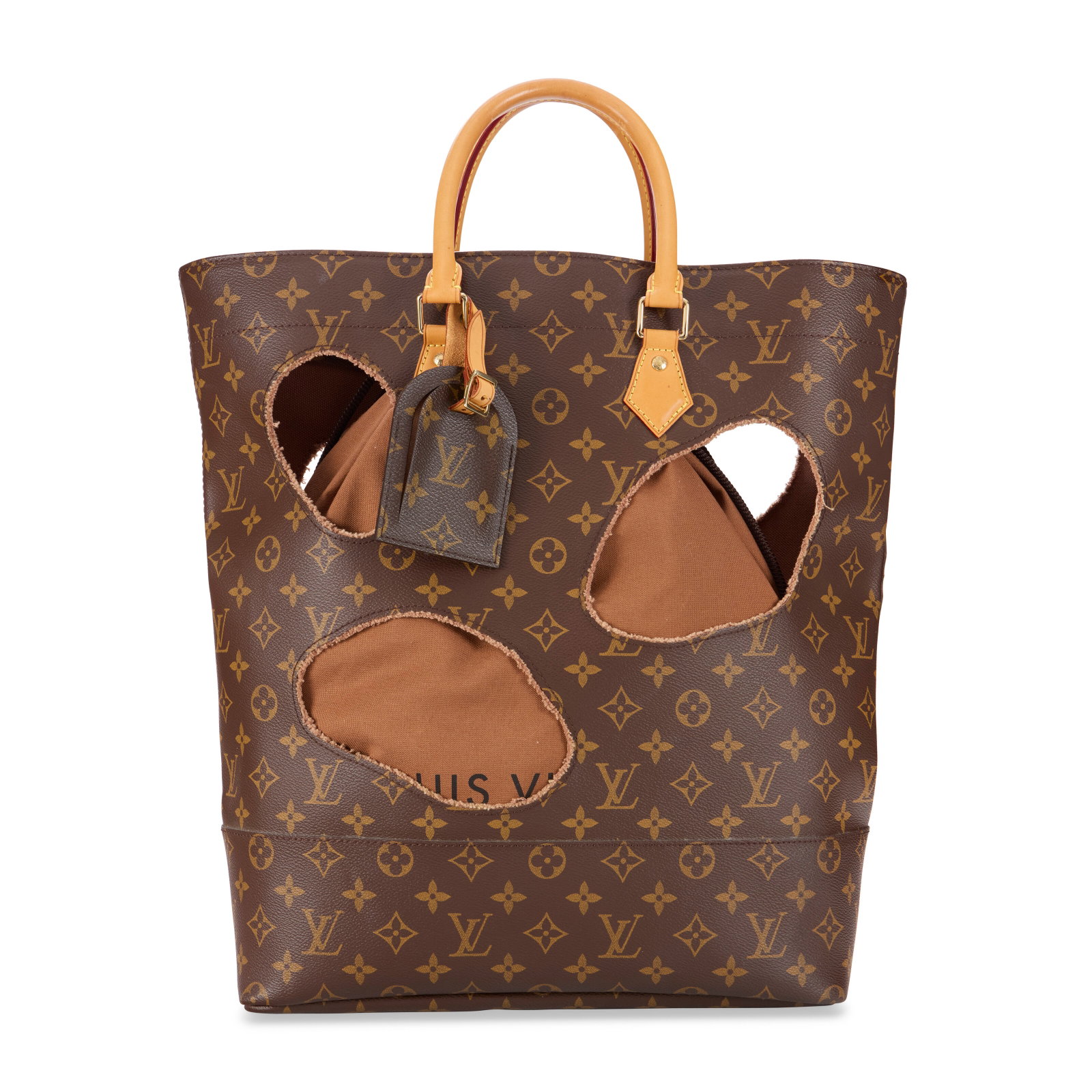 A LIMITED EDITION CLASSIC MONOGRAM ICONOCLASTS SAC PLAT WITH GOLD HARDWARE BY REI KAWAKUBO LOUIS: Details GRADE: 1.5 32 w x 41 h x 13 d cm Includes interior pouch, luggage tag, and dust bag.