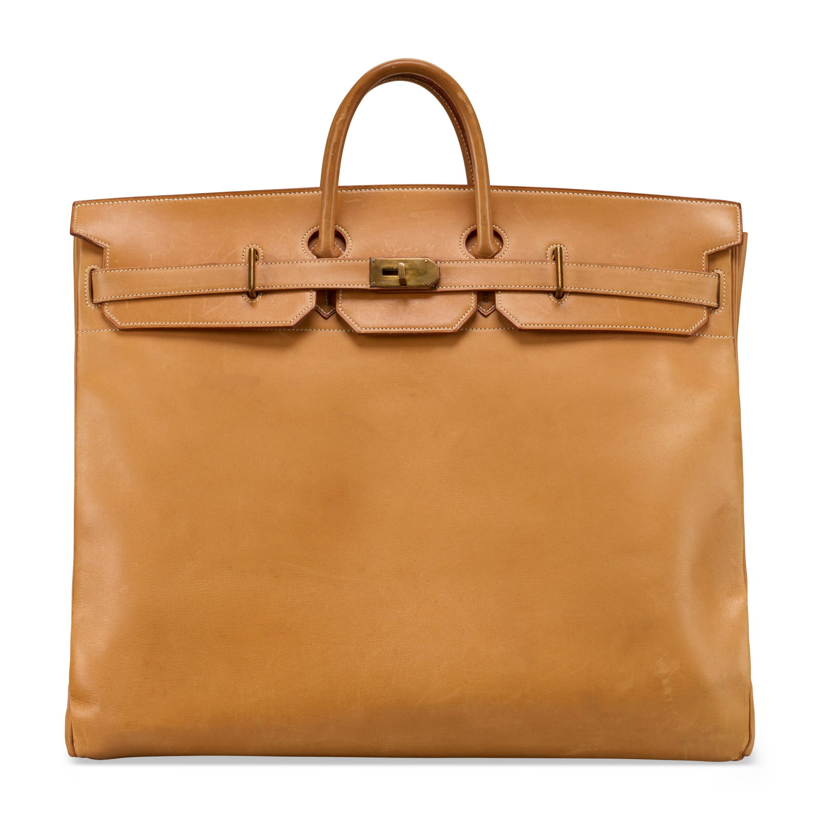 A VACHE NATURELLE LEATHER HAC BIRKIN 55 WITH BRASS HARDWARE HERMÈS, 1987 (1 of 4)