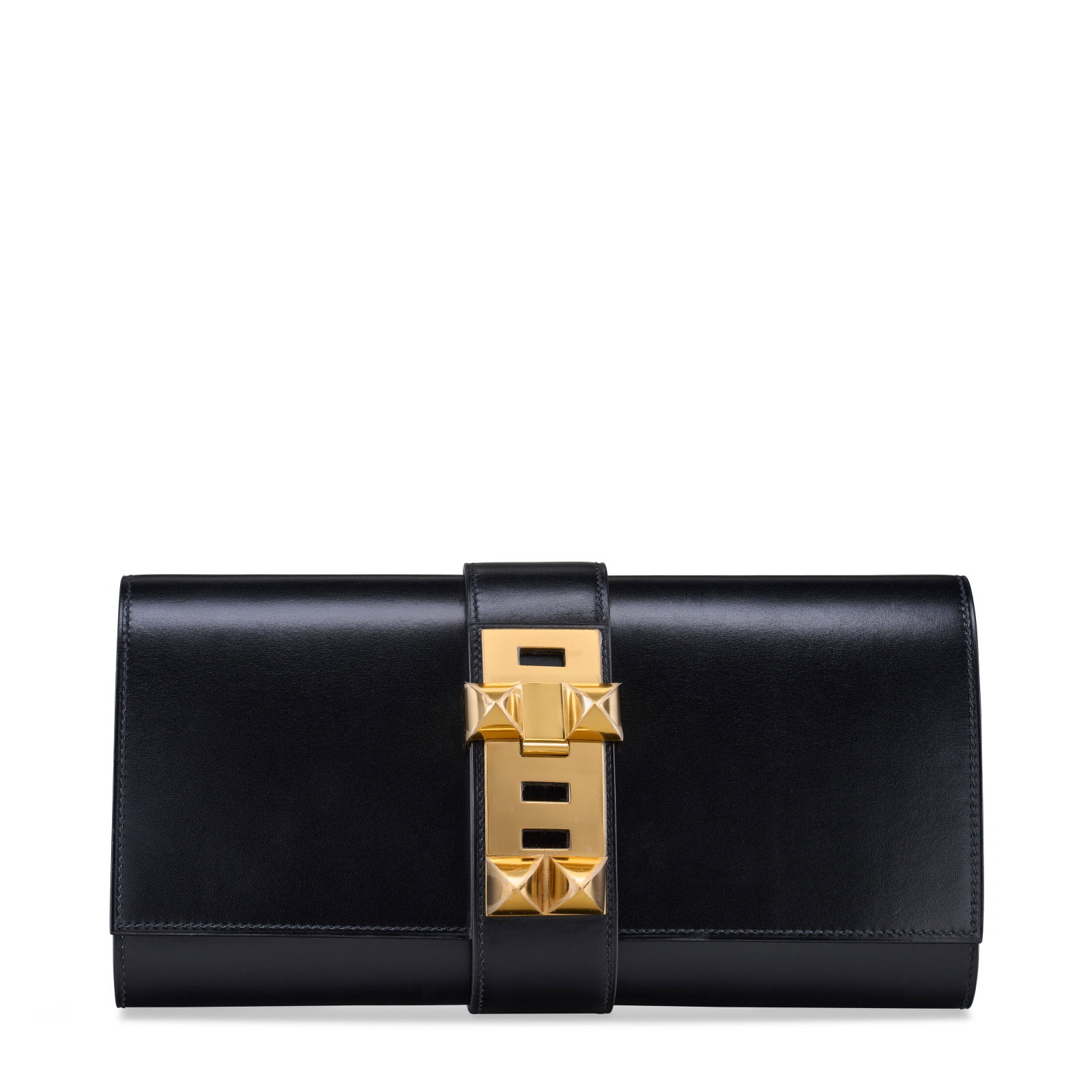 A BLACK CALF BOX LEATHER MEDOR 29 WITH GOLD HARDWARE HERMÈS, 2008: Details GRADE: 2 28 w x 14 h x 3.5 d cm Includes dust bag and box.