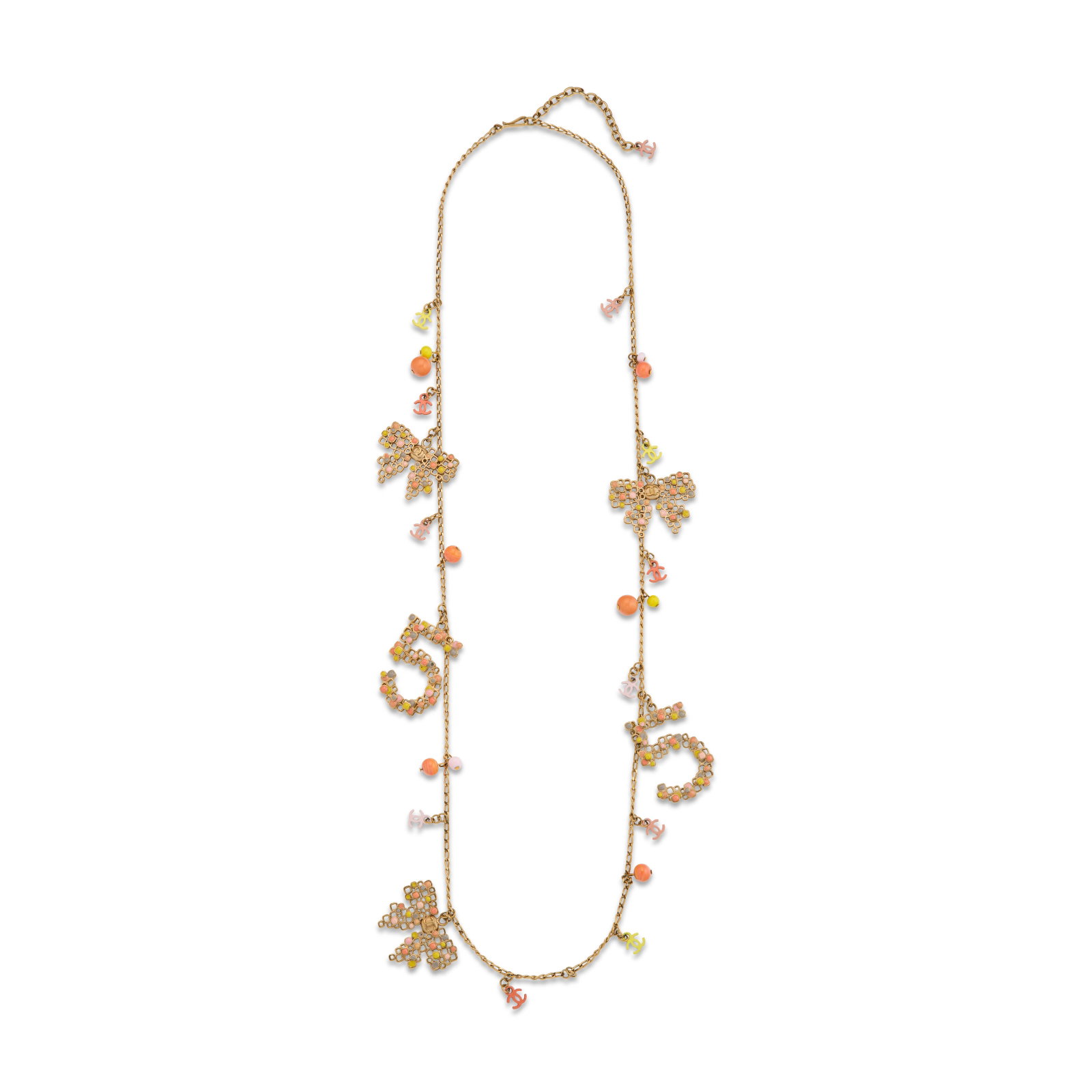 A CHARMING ORANGE & YELLOW GRIPOIX GLASS ICON NECKLACE ATTRIBUTED TO CHANEL, 2003 (1 of 2)