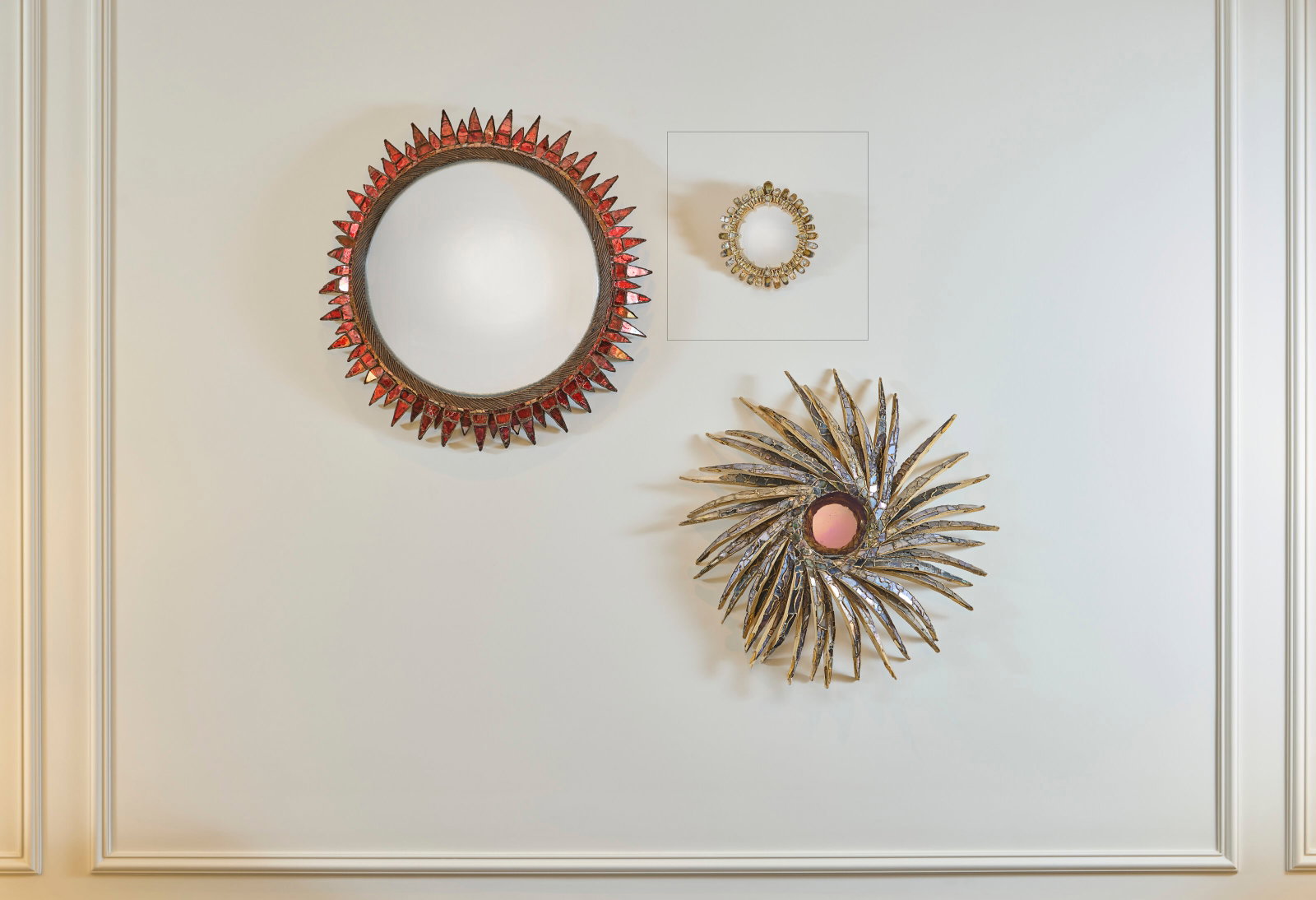 LINE VAUTRIN (1913-1997) 'Gribiche' Mirror, circa 1955 (1 of 4)