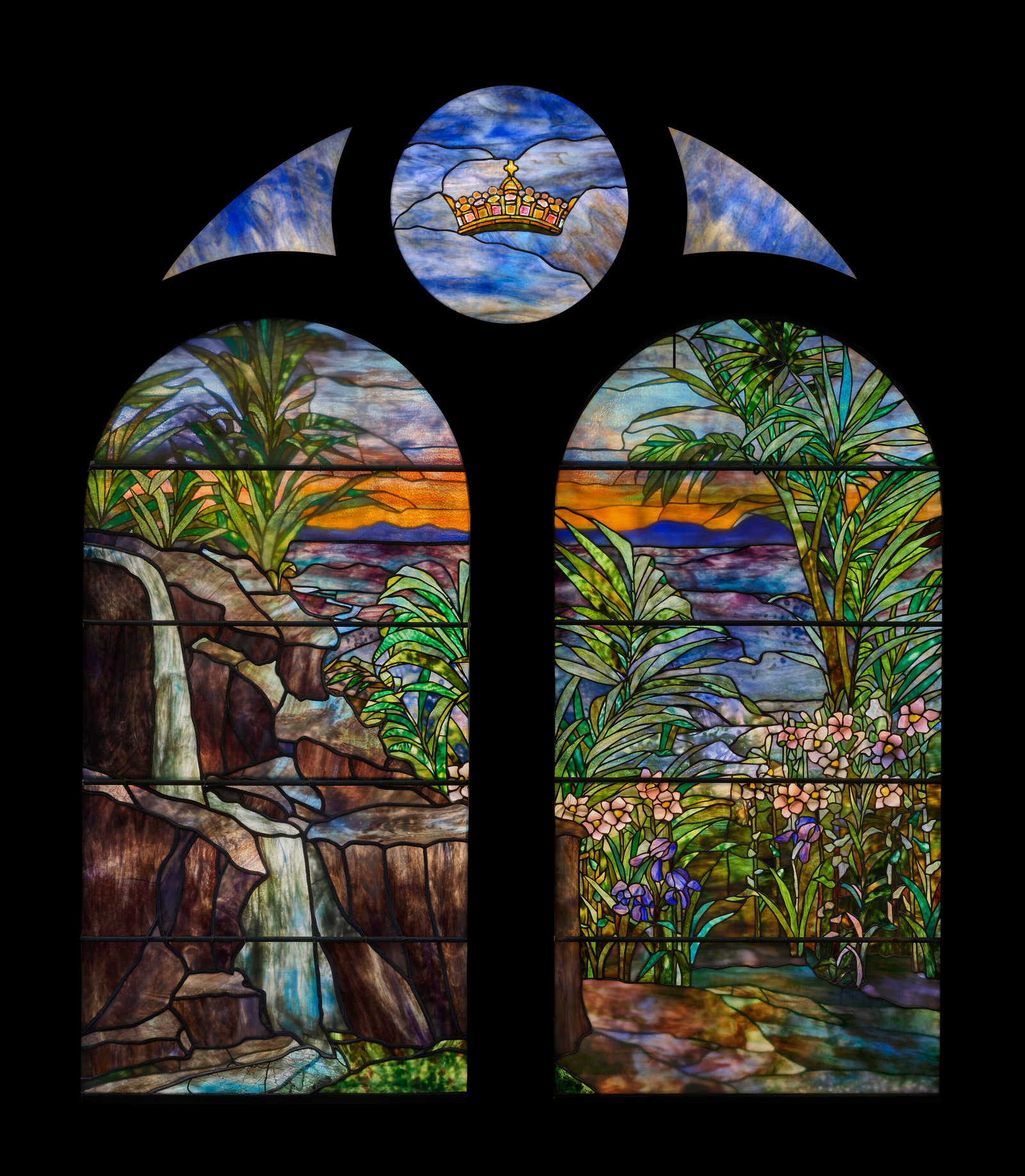 TIFFANY STUDIOS 'The Boyd Family Memorial Window (The Falls)', for Second Congregational Church, (1 of 4)