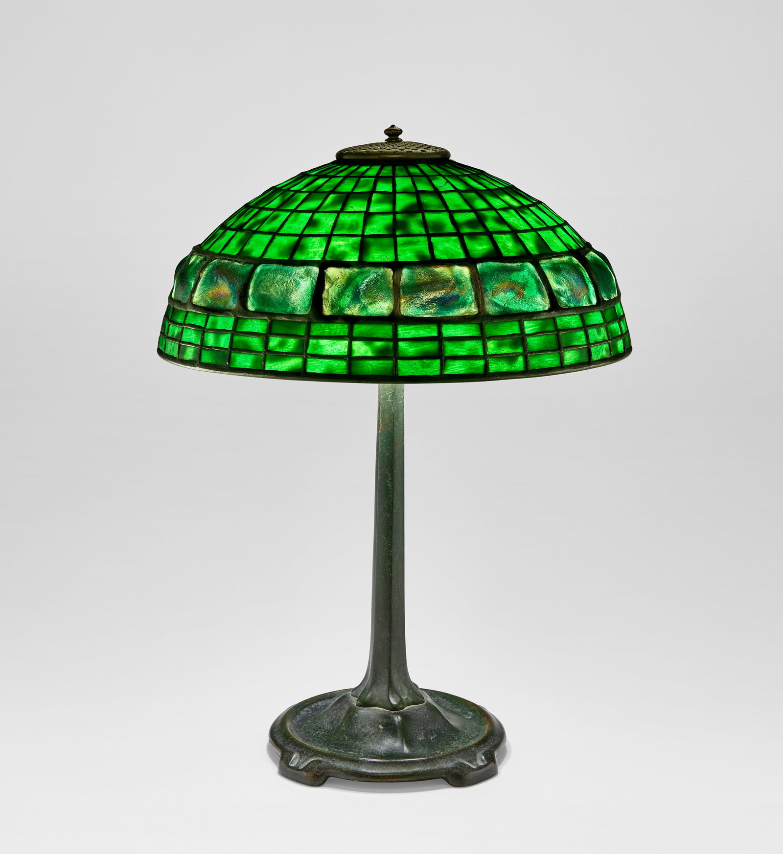 TIFFANY STUDIOS 'Geometric and Turtle-Back' Table Lamp, circa 1910 (1 of 4)