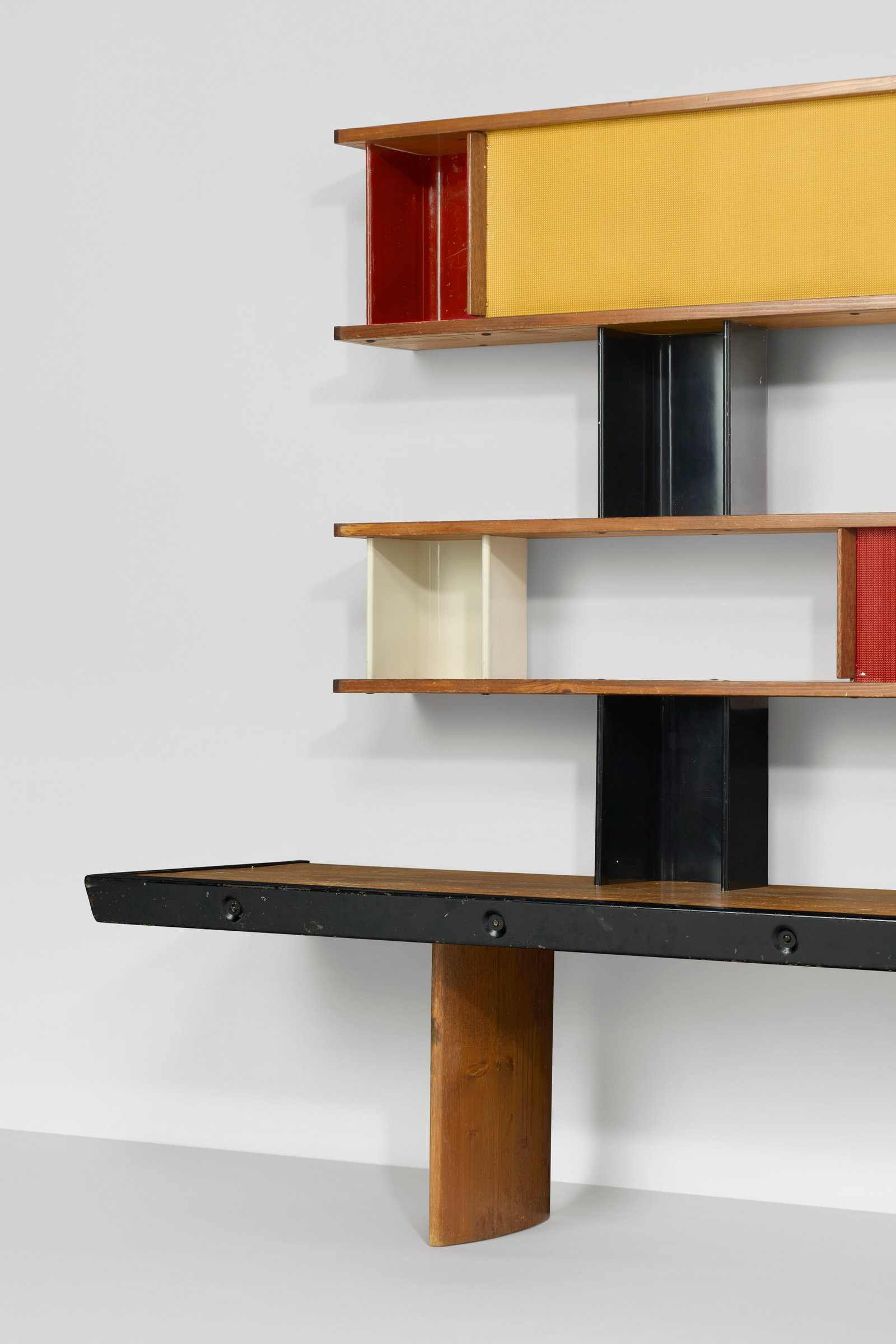 CHARLOTTE PERRIAND (1903-1999) 'Tunisie' Bookcase, from La Maison de la Tunisie, Cité: Details CHARLOTTE PERRIAND (1903-1999) 'Tunisie' Bookcase, from La Maison de la Tunisie, Cité Universitaire Internationale, Paris, 1952 manufactured by Ateliers Jean Prouvé, Nancy, France pi