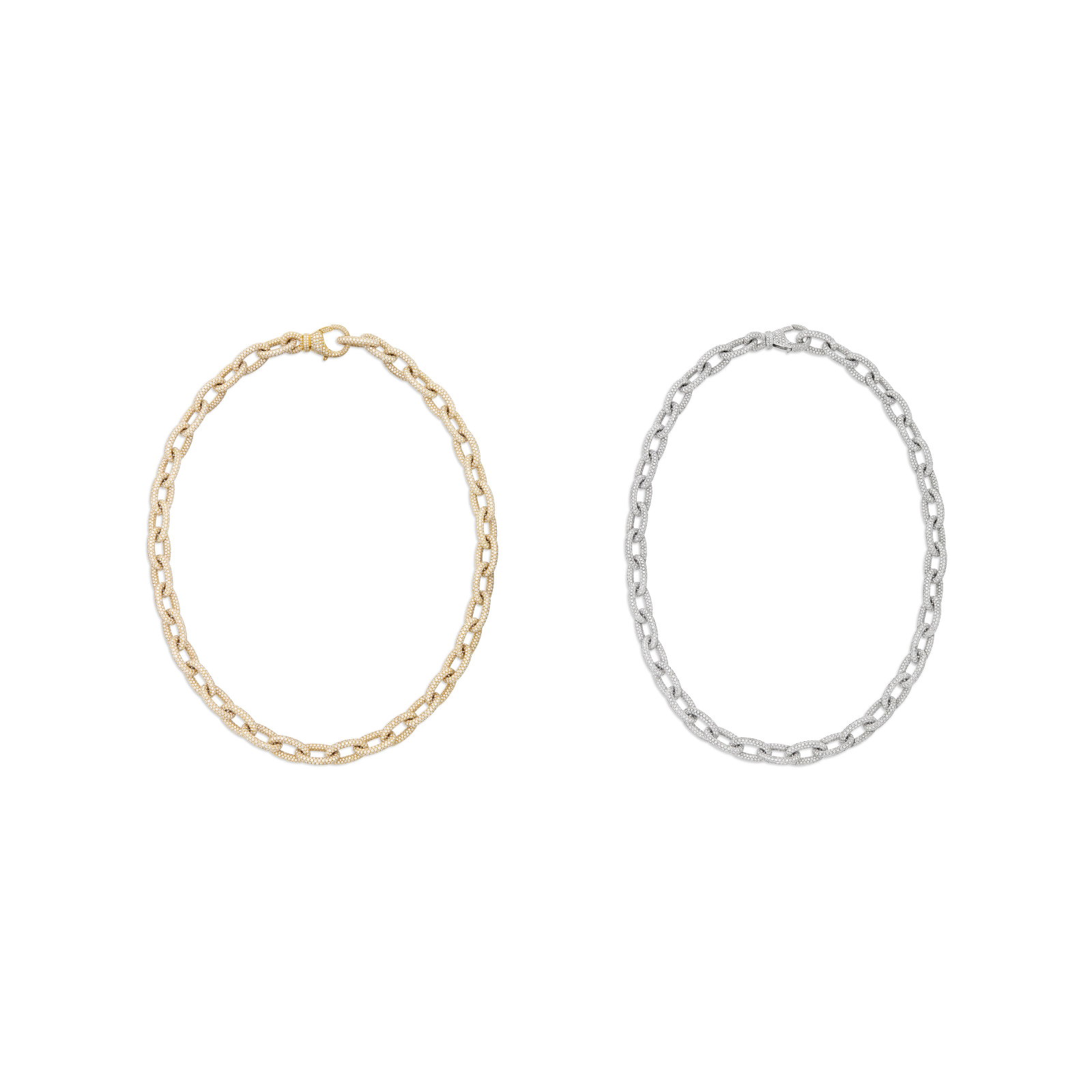 PAIR OF DIAMOND CHAIN LINK NECKLACES (1 of 4)