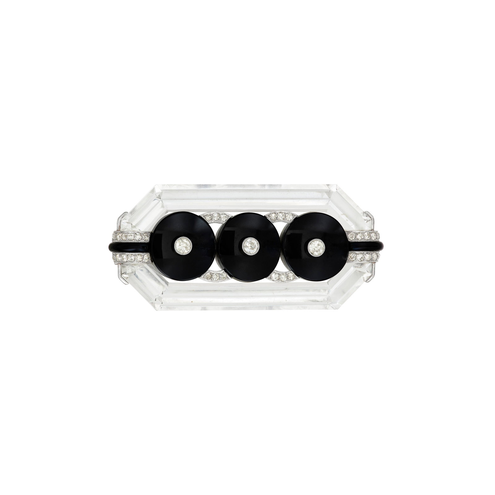 MAUBOUSSIN ART DECO MULTI-GEM, ENAMEL AND DIAMOND BROOCH (1 of 3)