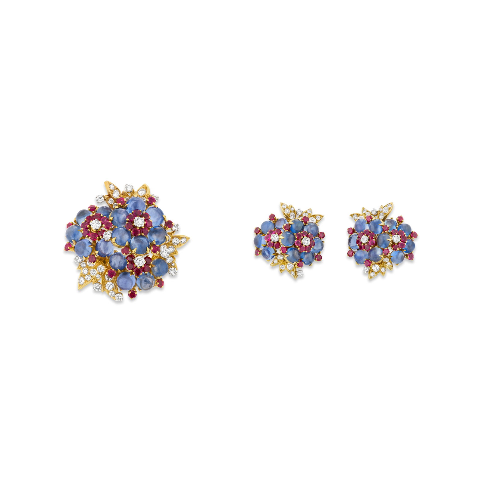 SET OF SAPPHIRE, RUBY AND DIAMOND JEWELRY (1 of 4)