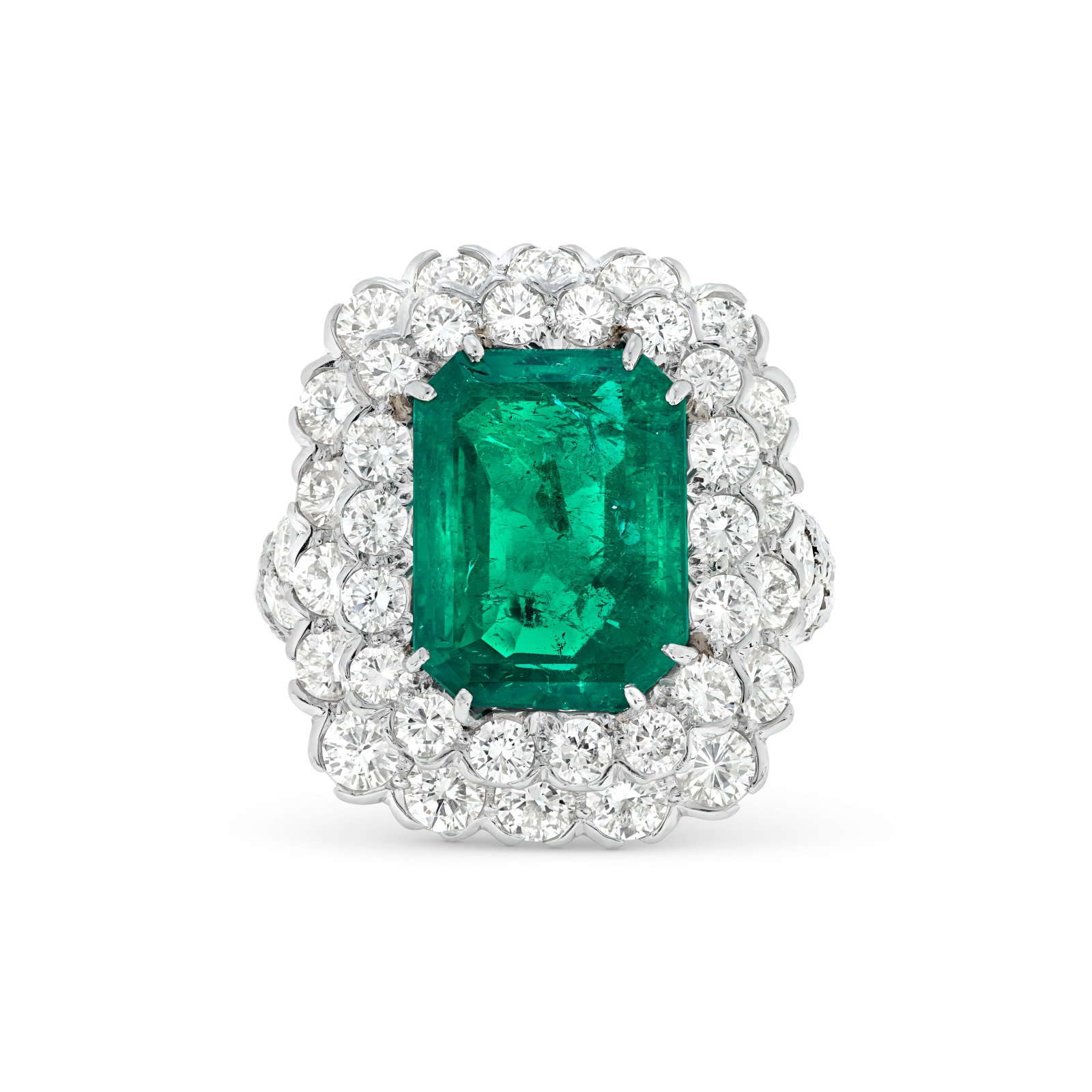DAVID WEBB EMERALD AND DIAMOND RING - 4