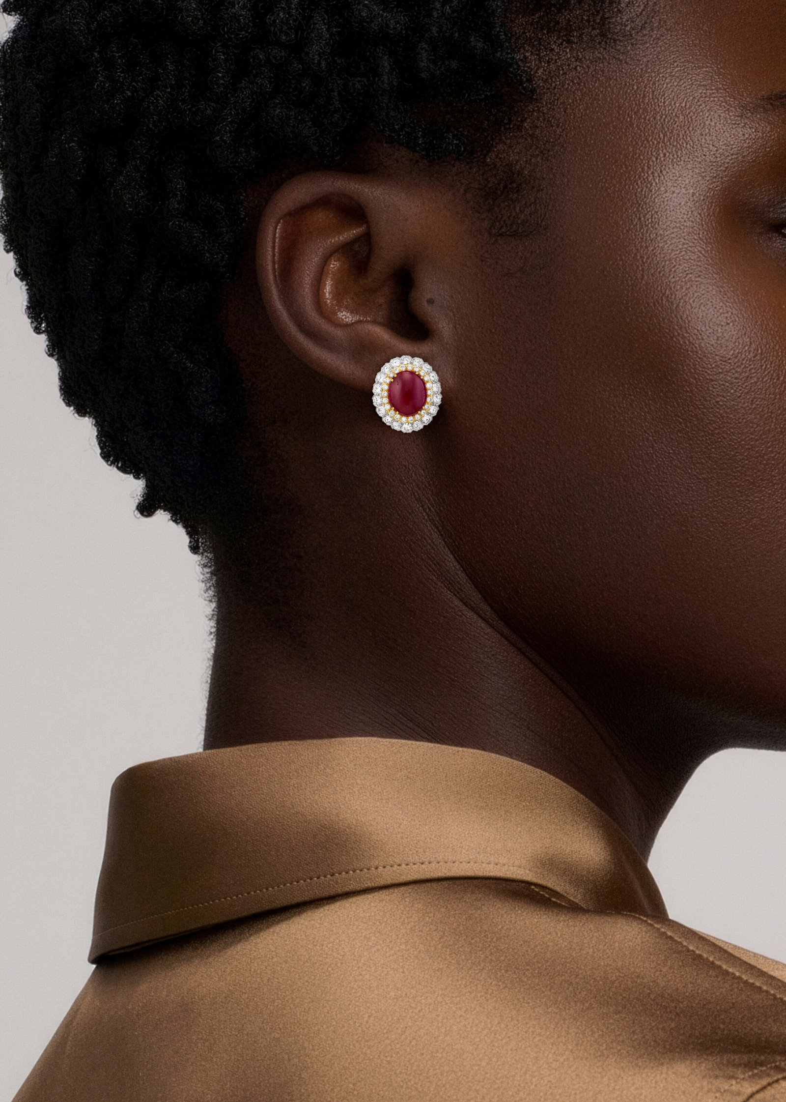 DAVID WEBB RUBY AND DIAMOND EARRINGS - 2