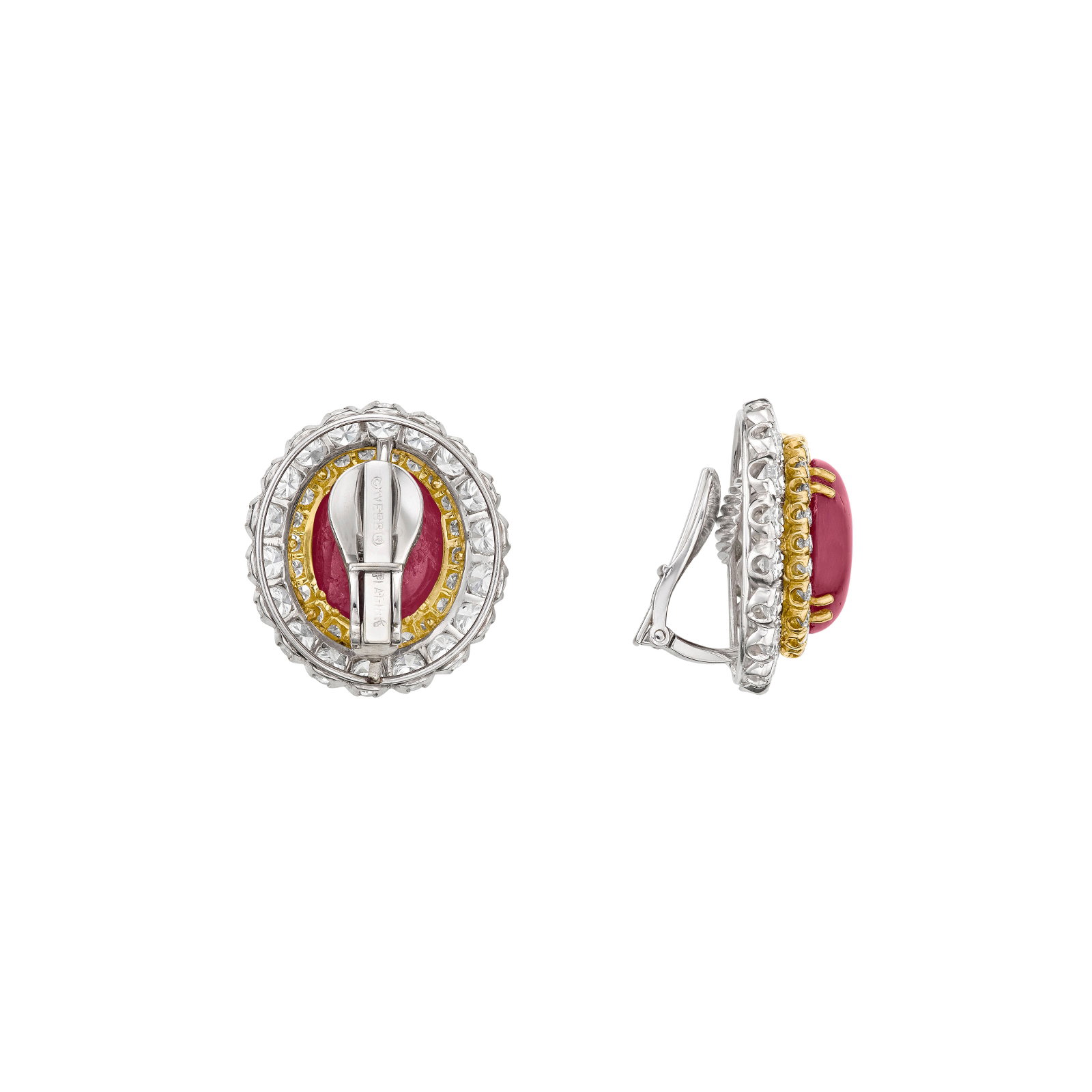 DAVID WEBB RUBY AND DIAMOND EARRINGS - 4