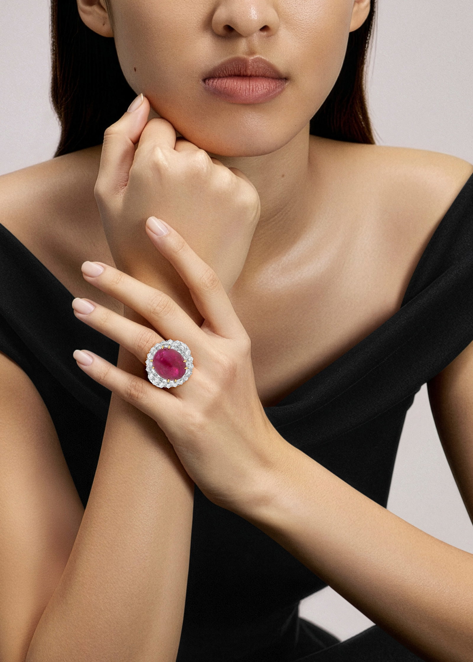 DAVID WEBB RUBY AND DIAMOND RING - 2