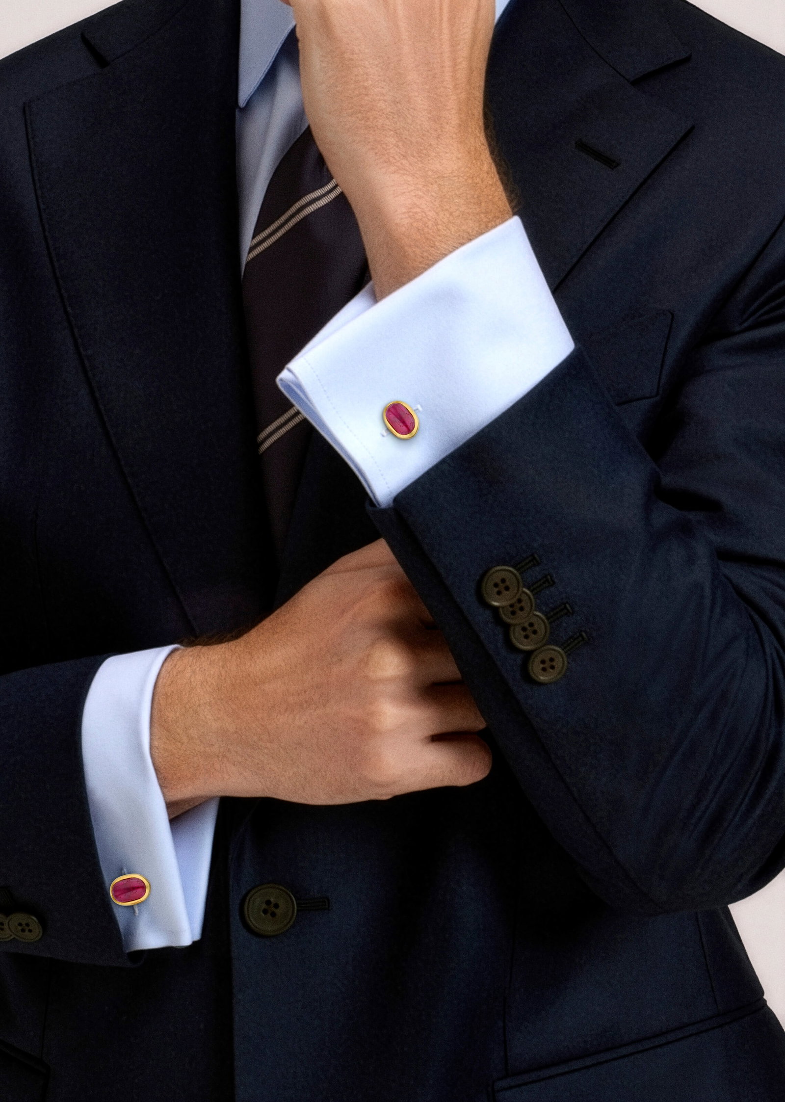 PAIR OF RUBY CUFFLINKS - 2