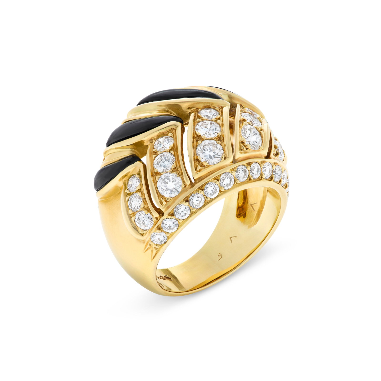 VAN CLEEF & ARPELS ONYX AND DIAMOND RING (1 of 4)