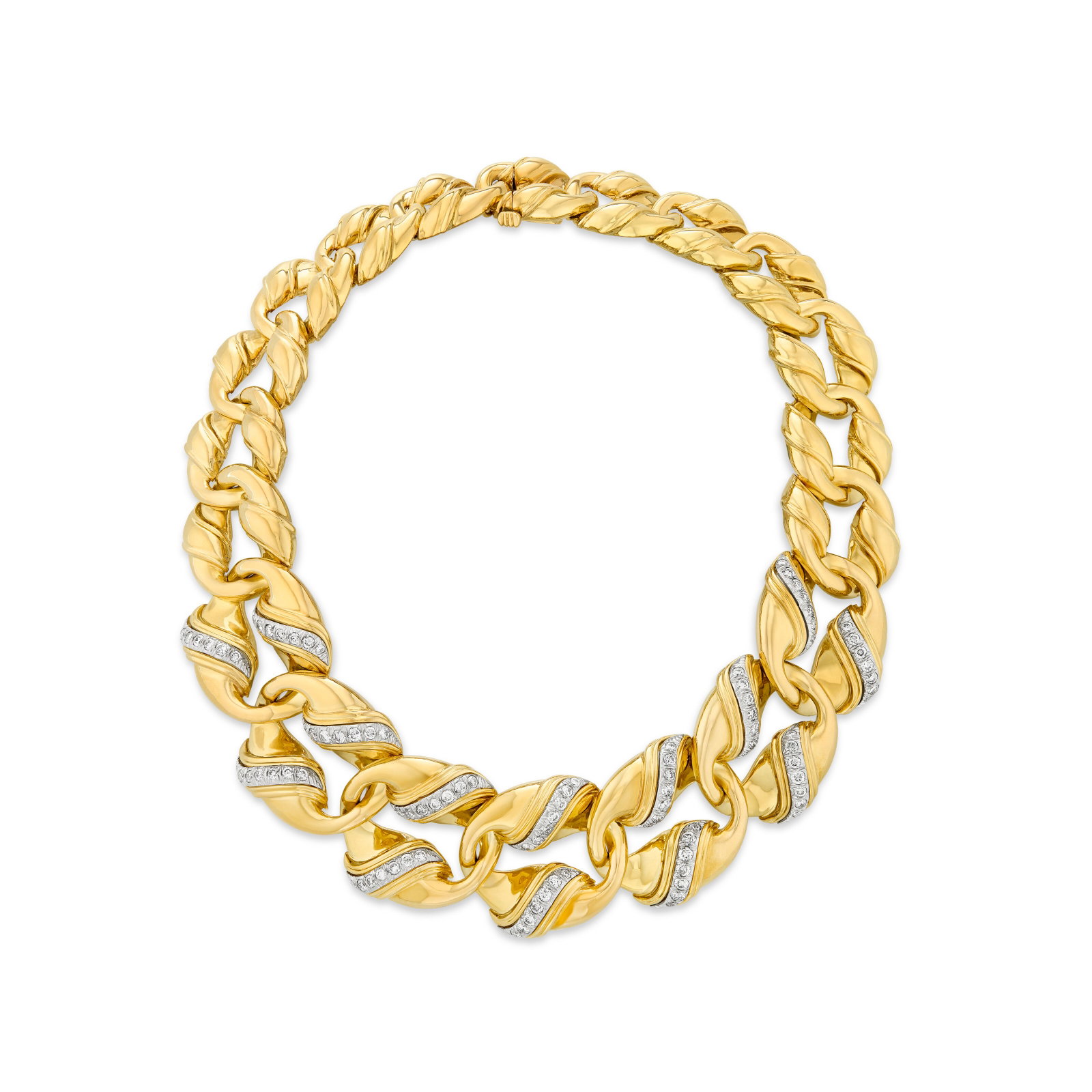 DAVID WEBB DIAMOND AND GOLD CURBLINK NECKLACE (1 of 3)