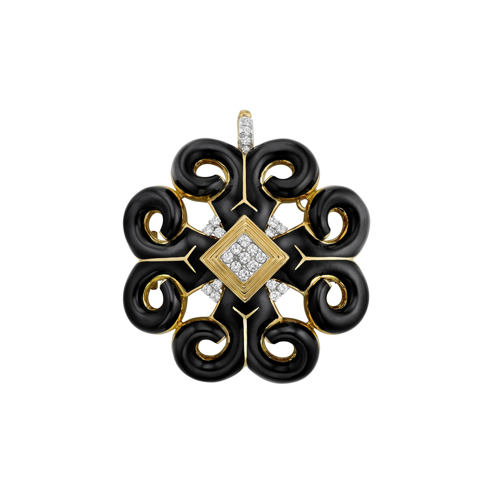 DAVID WEBB DIAMOND AND ENAMEL PENDANT-BROOCH (1 of 3)