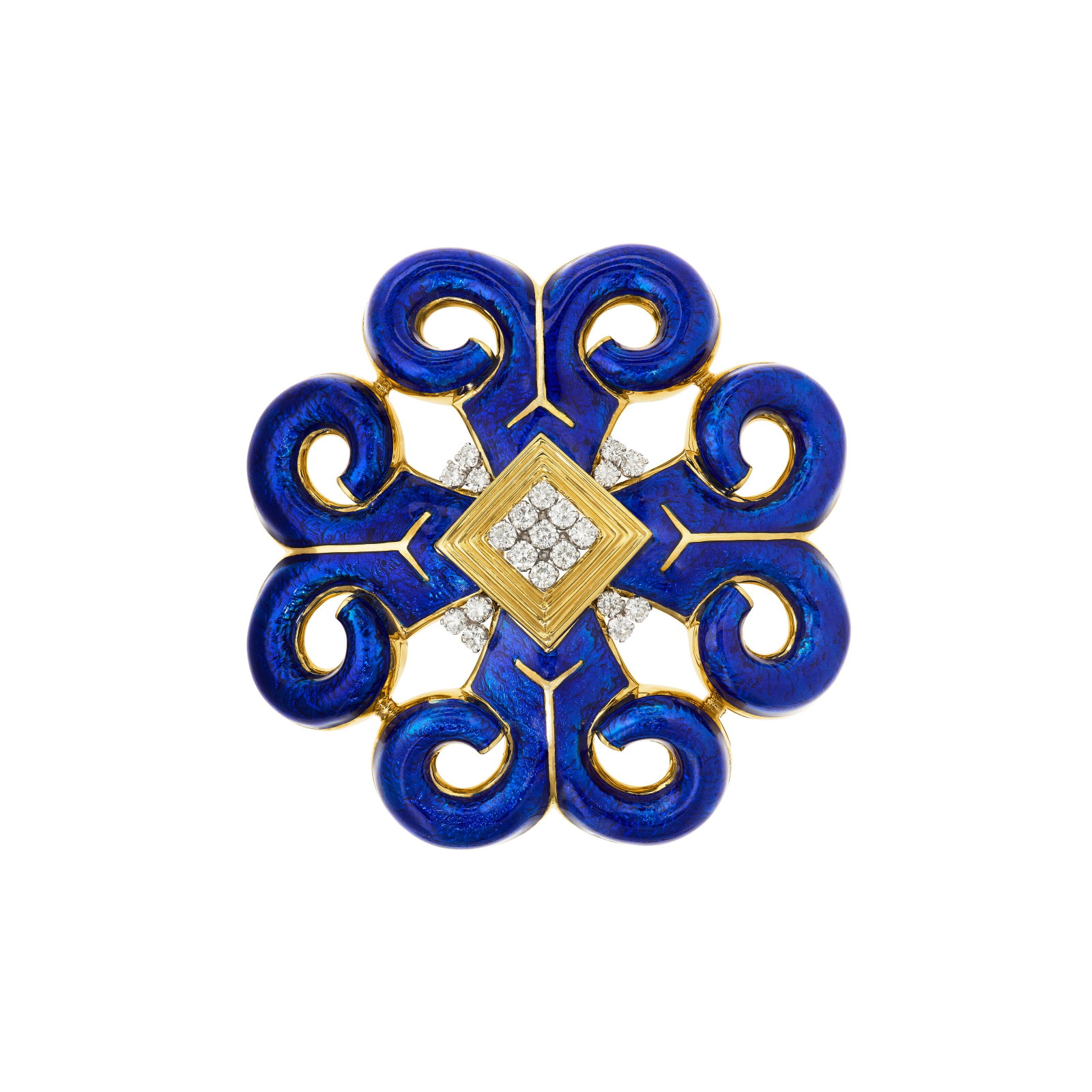 DAVID WEBB DIAMOND AND ENAMEL PENDANT-BROOCH (1 of 3)