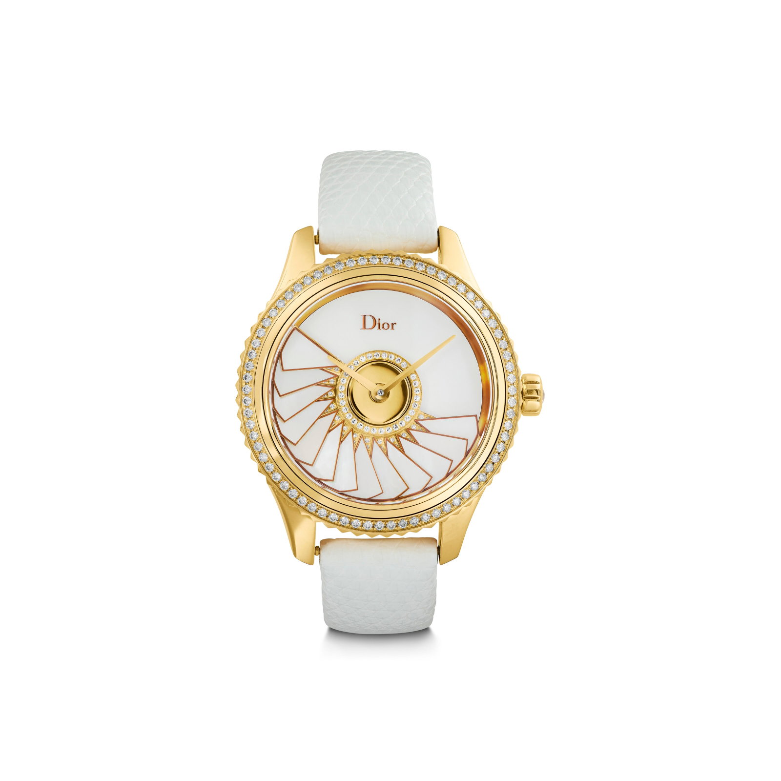 DIOR DIAMOND AND MOTHER-OF-PEARL ‘GRAND BAL VIII' WRISTWATCH: Details Round and rose-cut diamonds, mother-of-pearl plaques, 18k rose gold (Swiss mark), signed Dior, maker's mark, numbered Diamonds: 147 round and one rose with an approximate total weight of 1.20 