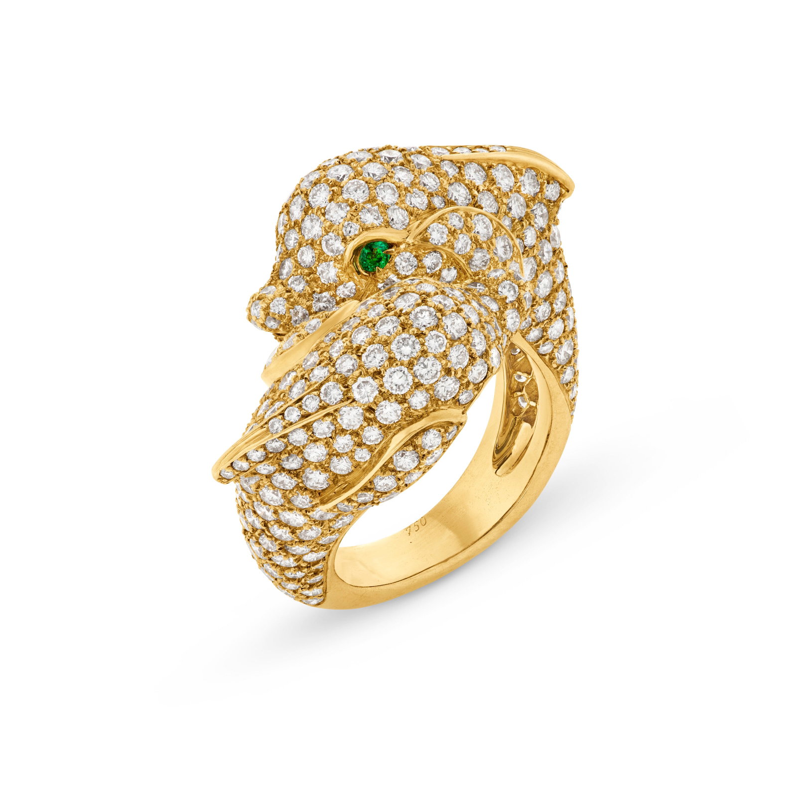 CARTIER EMERALD AND DIAMOND DOLPHIN RING (1 of 4)