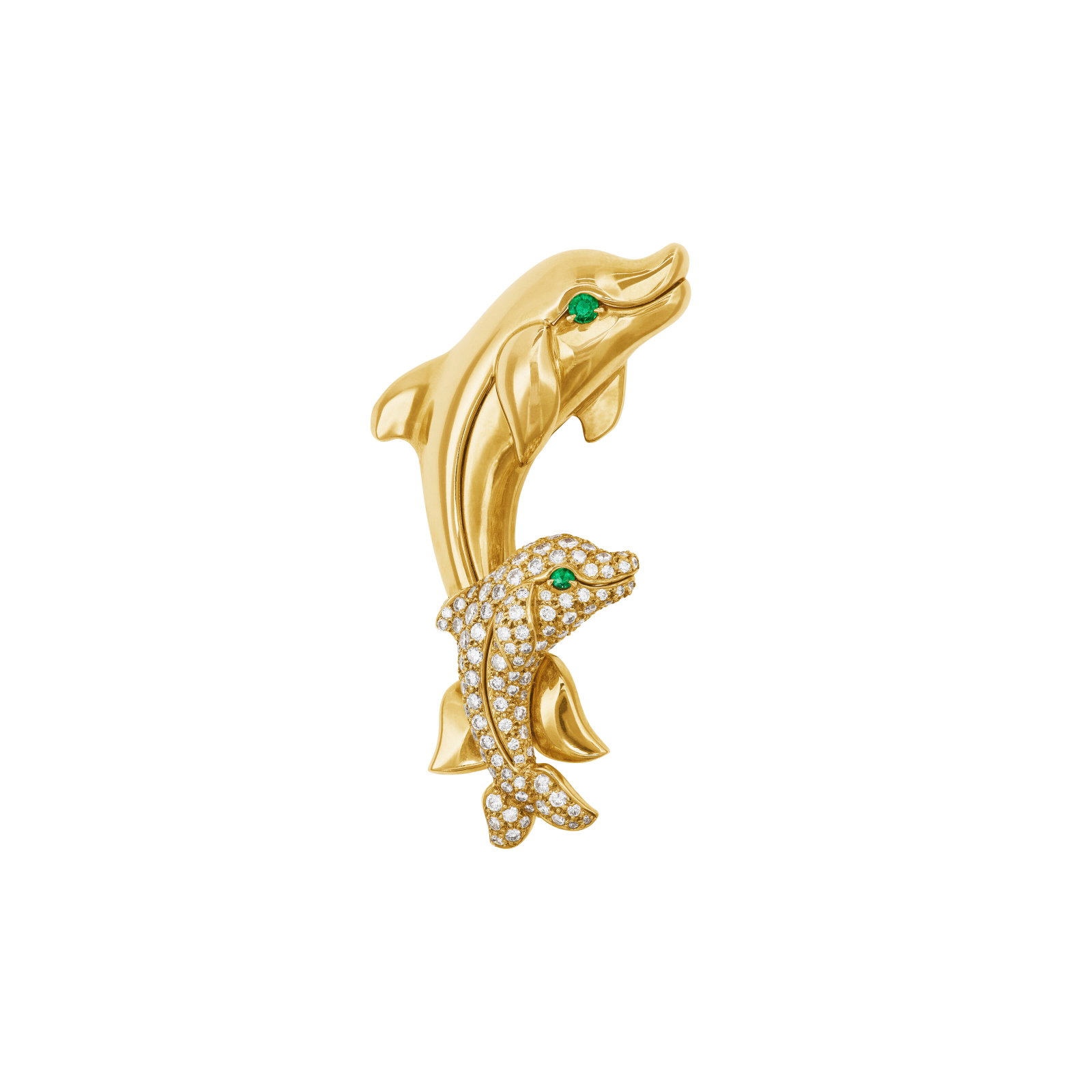 CARTIER EMERALD AND DIAMOND DOLPHIN BROOCH (1 of 3)
