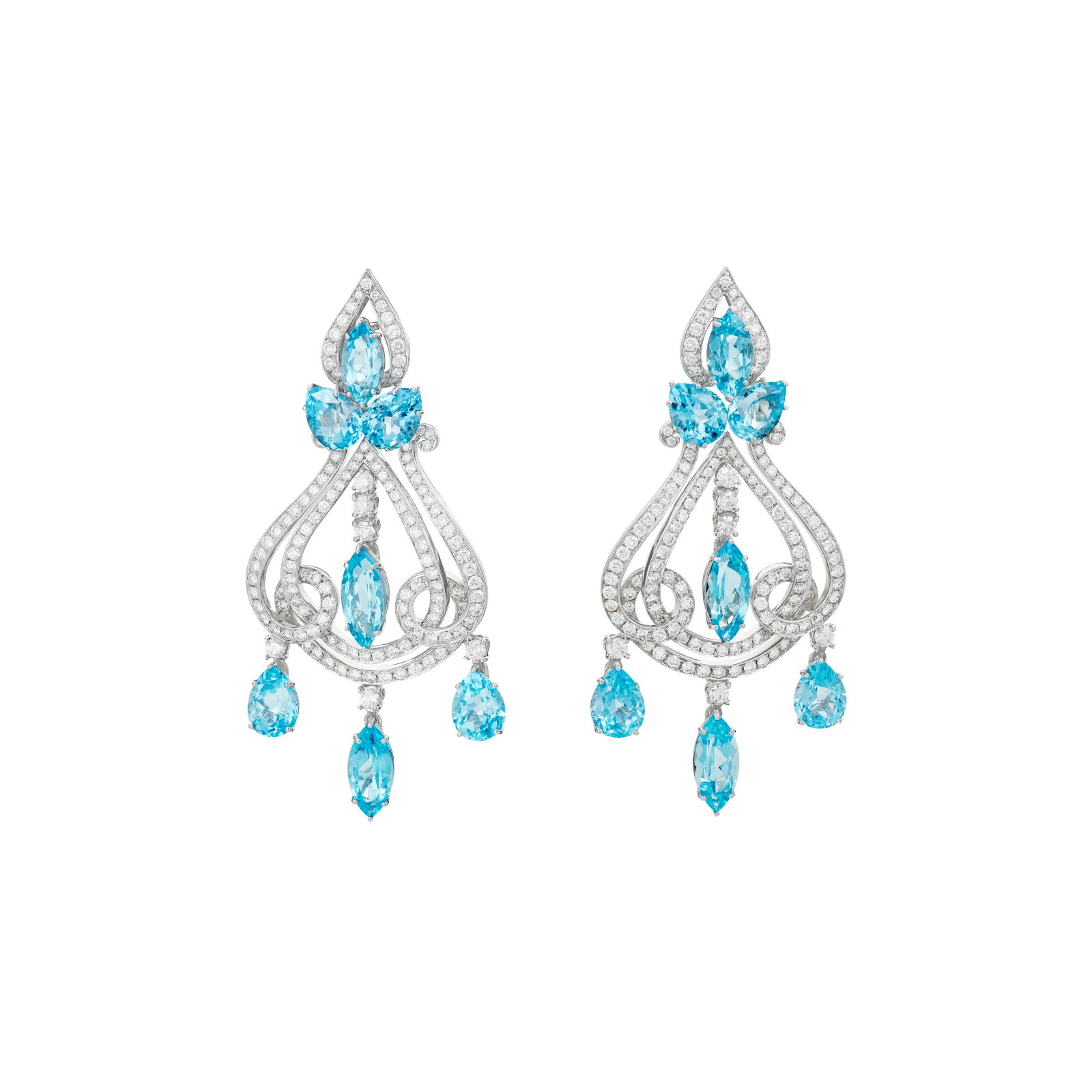 CHOPARD BLUE TOPAZ AND DIAMOND EARRINGS (1 of 3)