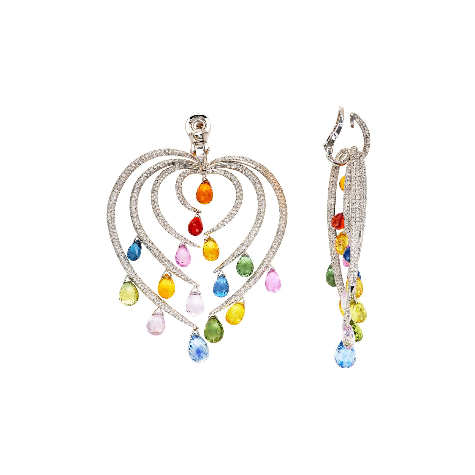 CHOPARD MULTI-GEM AND DIAMOND EARRINGS - 2