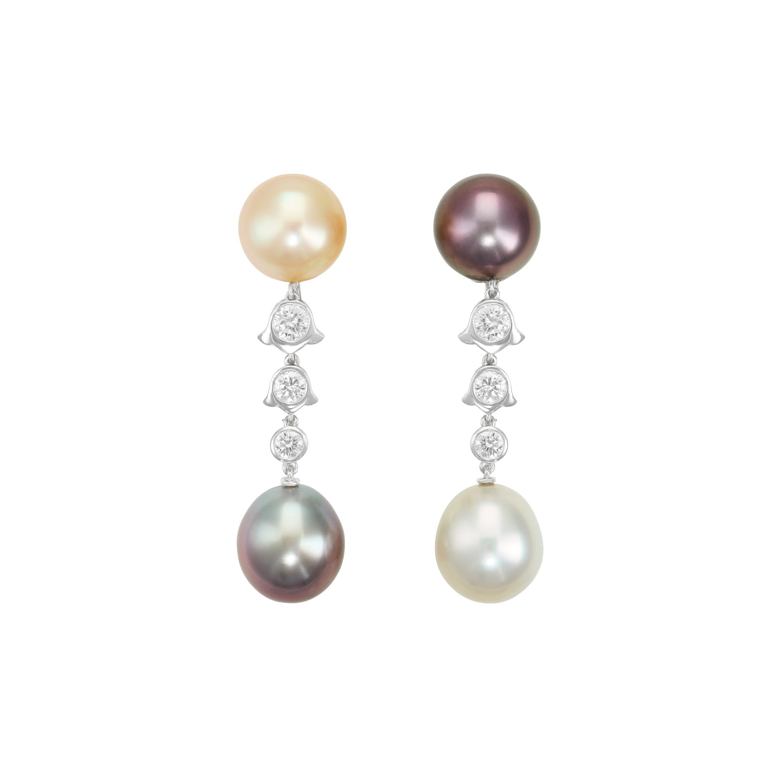CARTIER CULTURED PEARL AND DIAMOND EARRINGS (1 of 3)