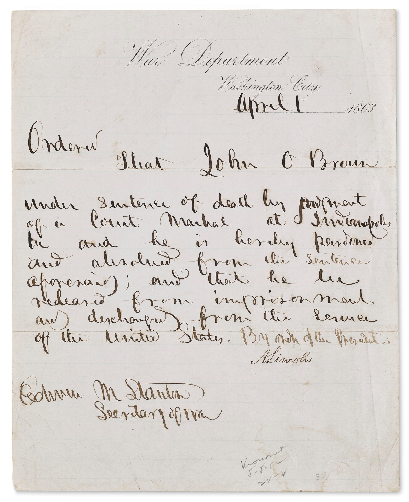 AN ORDER FOR A STAY OF EXECUTION (1 of 2)