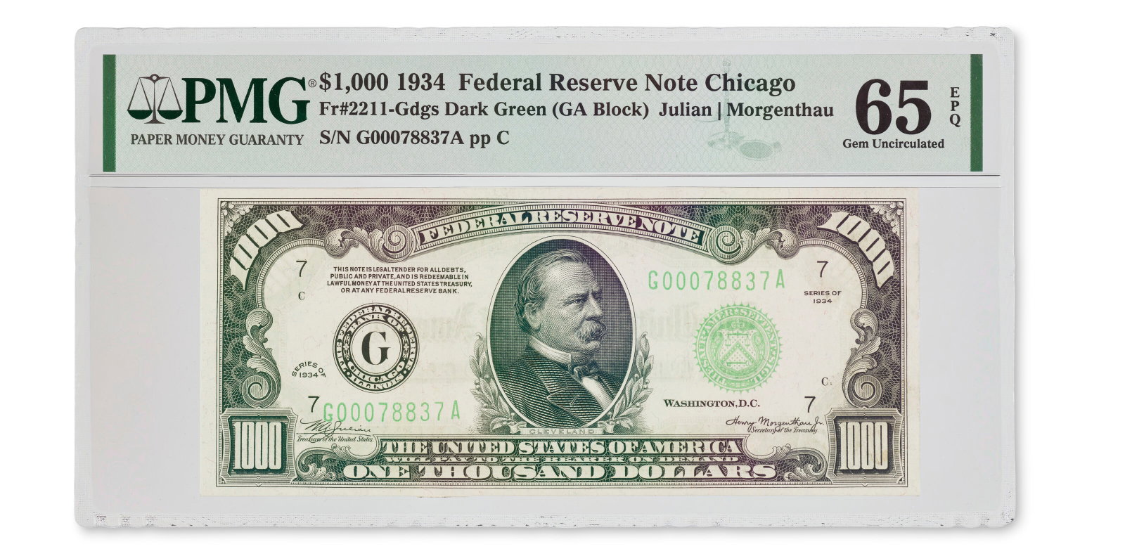 $1,000 FEDERAL RESERVE NOTE (1 of 2)