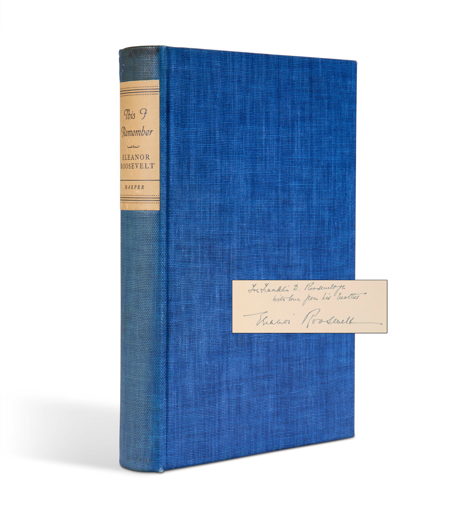 FDR, JR.'S COPY OF THIS I REMEMBER (1 of 2)
