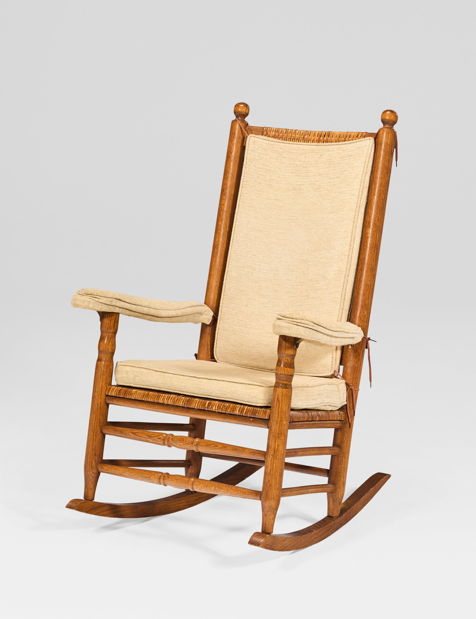 A PRESIDENT JOHN F. KENNEDY RUSH-SEATED OAK ROCKING CHAIR (1 of 4)