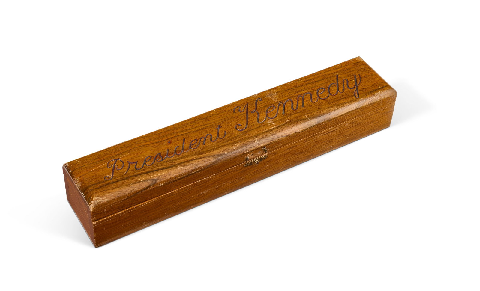 WOODEN CIGAR BOX BELONGING TO PRESIDENT JOHN F. KENNEDY (1 of 1)