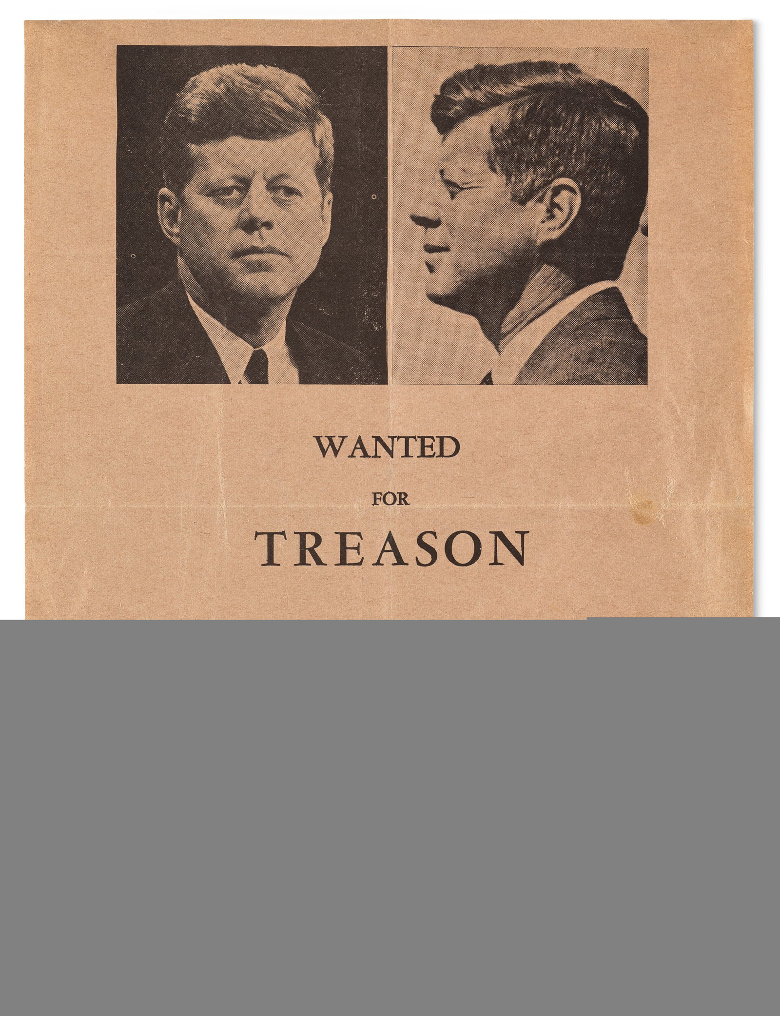 AN ANTI-KENNEDY FLYER PRINTED IN DALLAS IN THE DAYS BEFORE HIS ASSASSINATION (1 of 1)