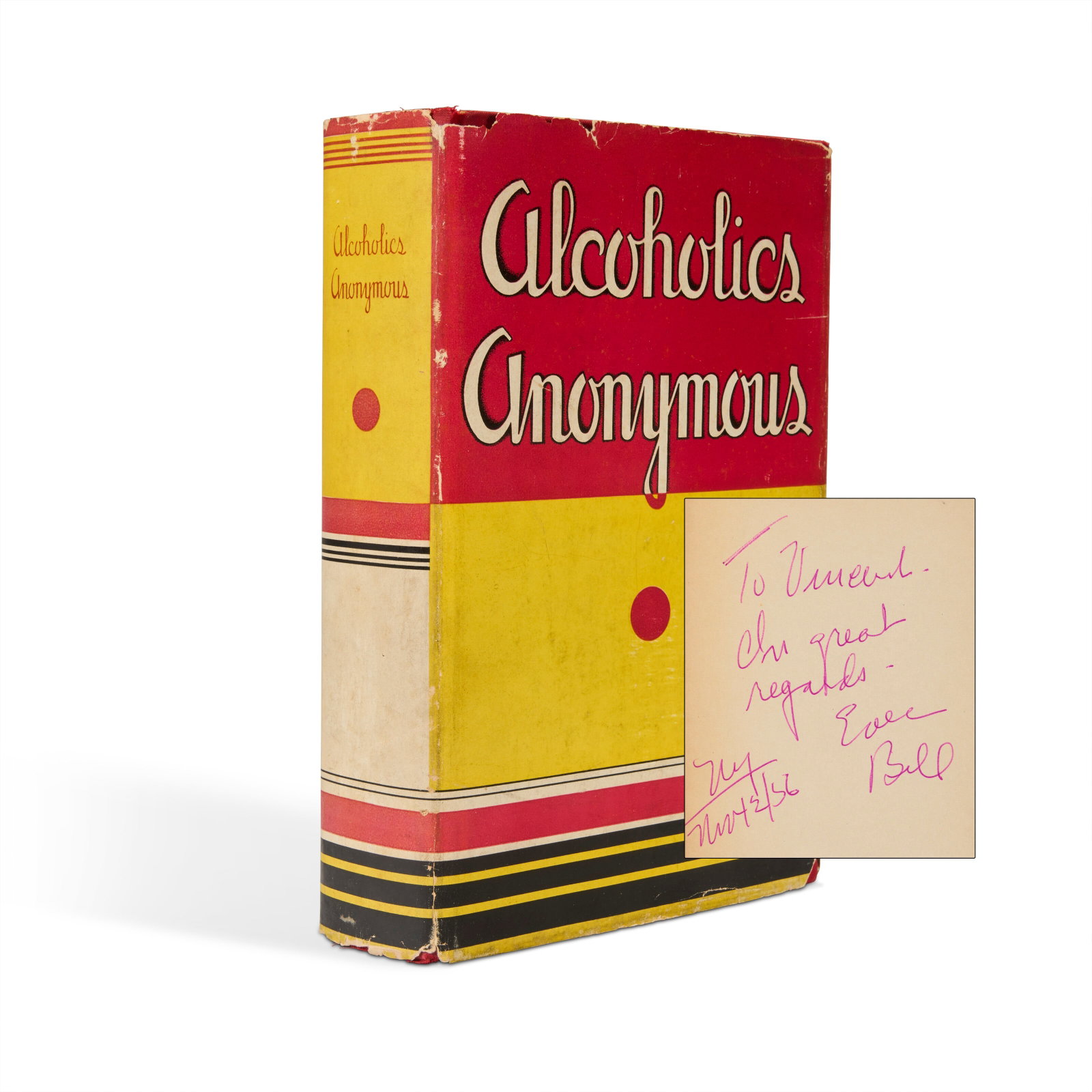 SIGNED FIRST EDITION, FIRST PRINTING, OF ALCOHOLICS ANONYMOUS (1 of 2)