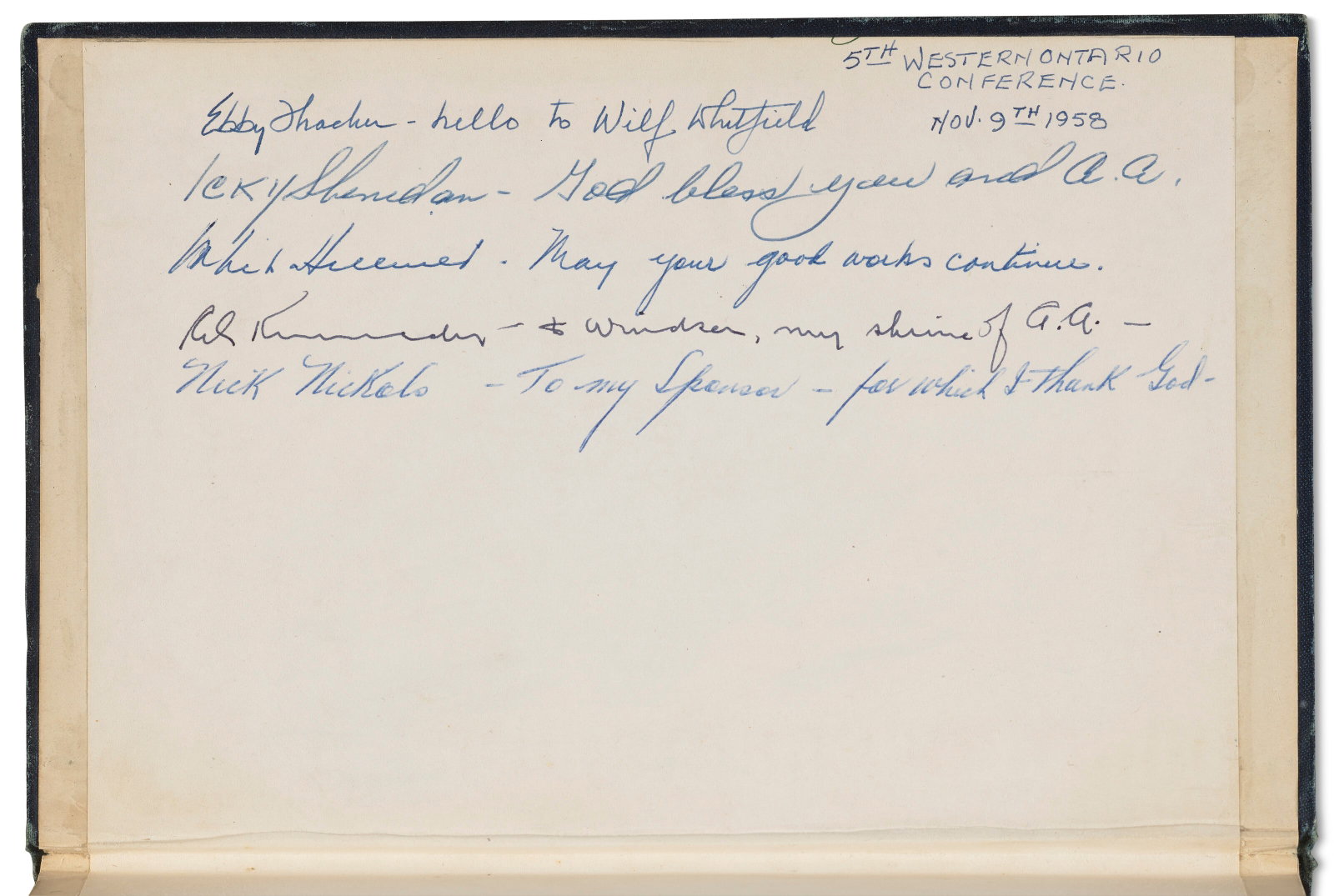 FIRST EDITION OF ALCOHOLICS ANONYMOUS, SIGNED BY BILL WILSON, DR. BOB, BILL DOTSON AND EBBY THACHER (1 of 2)