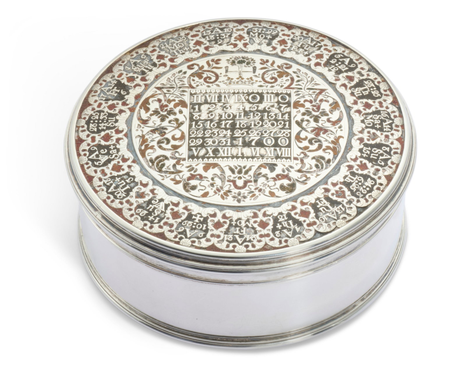 AN HISTORIC AND IMPORTANT GEORGE I SILVER AND ENAMEL TABLE SNUFF BOX UNMARKED, CIRCA 1715 (1 of 14)
