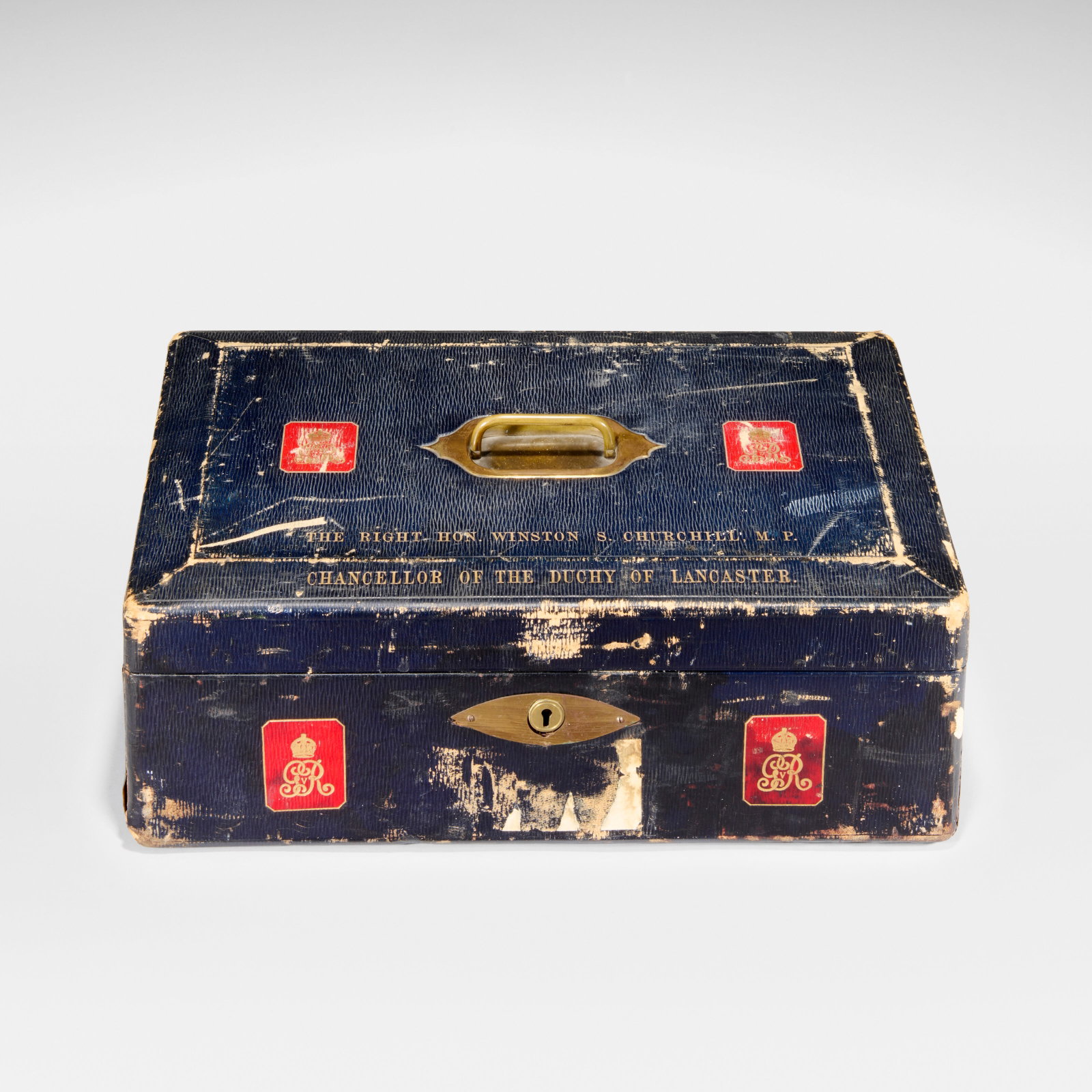 SIR WINSTON CHURCHILL, KG, OM, CH (1874-1965)A DARK BLUE AND RED GILT EMBOSSED LEATHER PARLIAMENTARY (1 of 5)