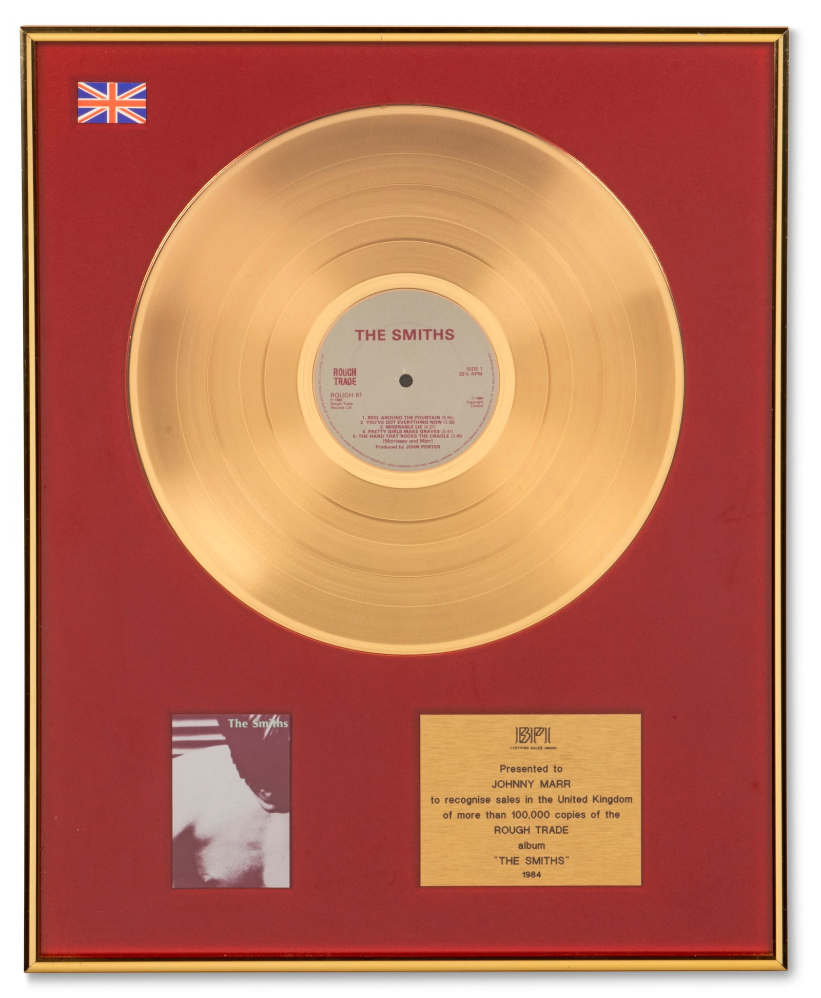 THE SMITHS: A BPI SALES AWARD FOR THE SMITHS (1 of 1)