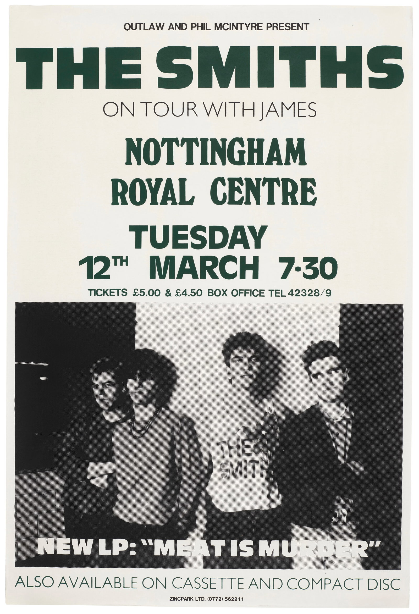 THE SMITHS: A UK CONCERT POSTER, 1985 (1 of 1)