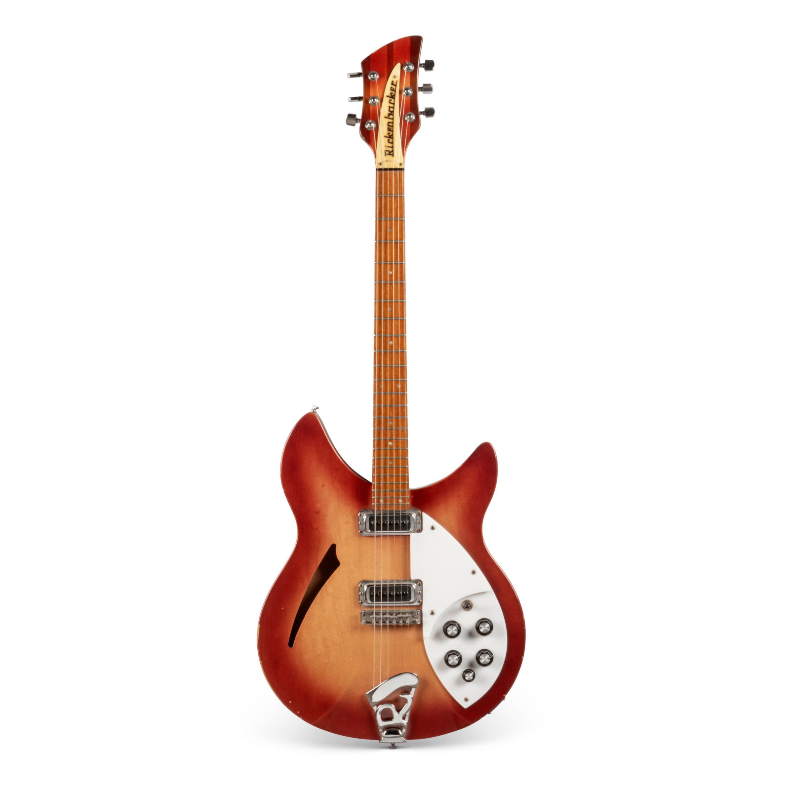 A SEMI-HOLLOW-BODY ELECTRIC GUITAR, MODEL 330, FIREGLO RICKENBACKER INCORPORATED, SANTA ANA, (1 of 8)