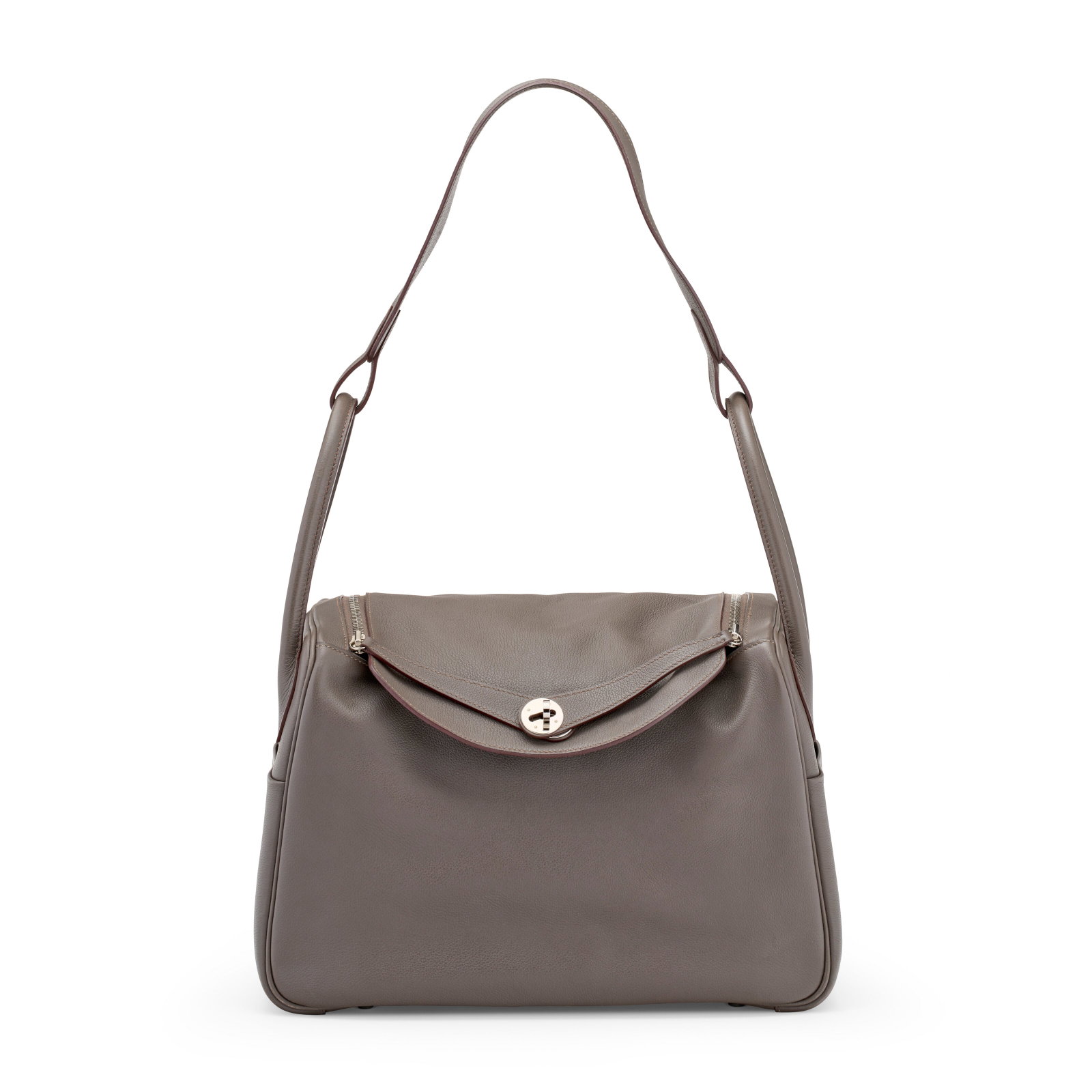 AN ÉTAIN EVERCOLOR LEATHER LINDY 34 WITH PALLADIUM HARDWARE HERMÈS, 2016: Details GRADE: 2 34 w x 23 h x 16 d cm Includes dust bag.