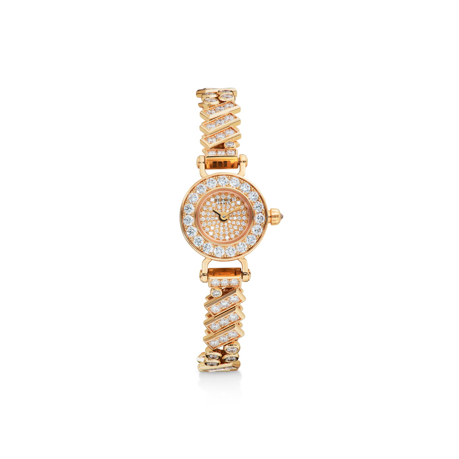 A DIAMOND & 18K ROSE GOLD 15MM MINI FAUBOURG POLKA WATCH HERMÈS, 2024 (1 of 3)